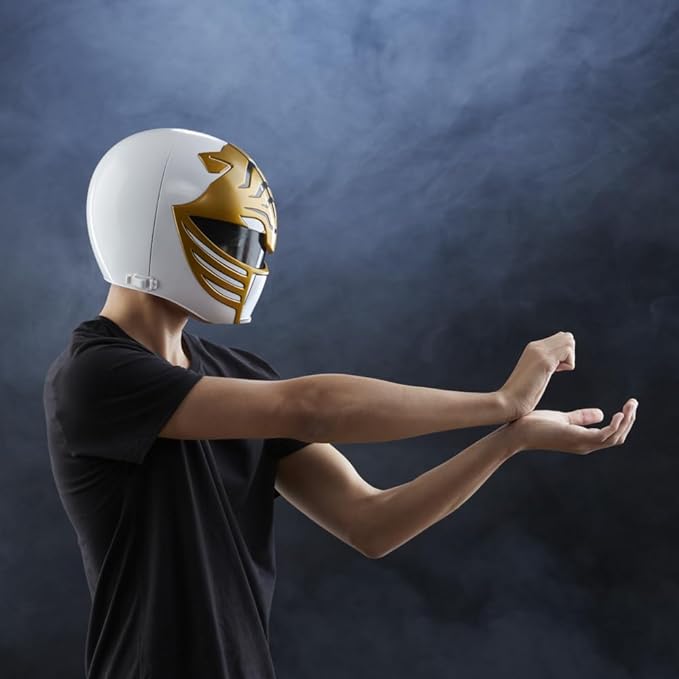 Power Rangers Lightning Collection Mighty Morphin White Ranger Helmet Prop Replicas - Toys - New - CaveGamers - Image 5