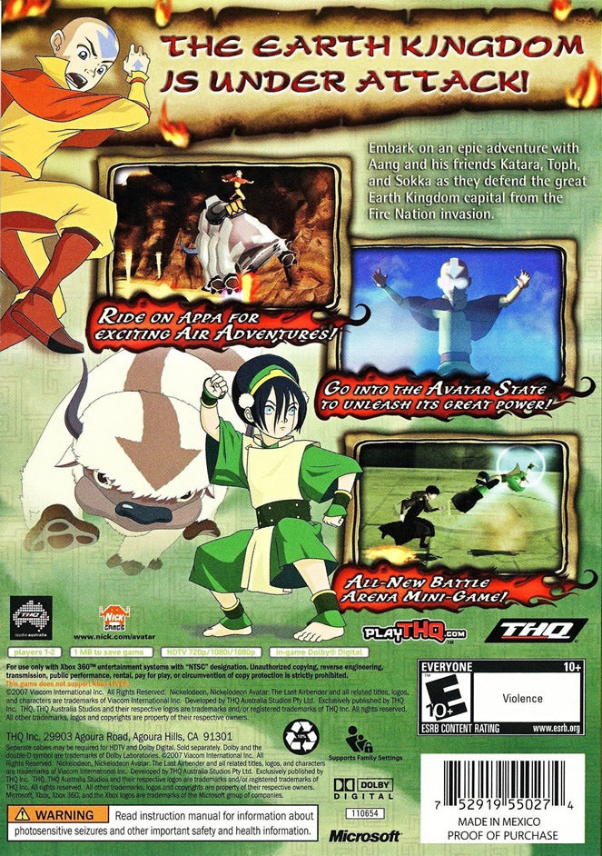 Avatar: The Burning Earth Xbox 360 - Video Game - Used - CaveGamers - Image 2