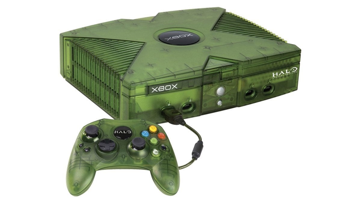 Original Xbox Console - Halo Special Edition Green - Video Game System - Used - CaveGamers