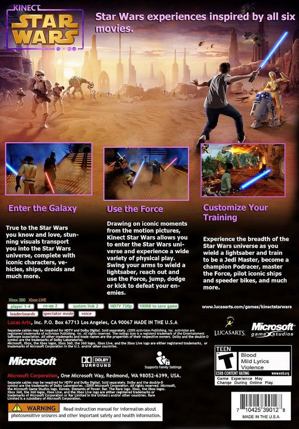 Kinect Star Wars Xbox 360 - Video Game - Used - CaveGamers - Image 2
