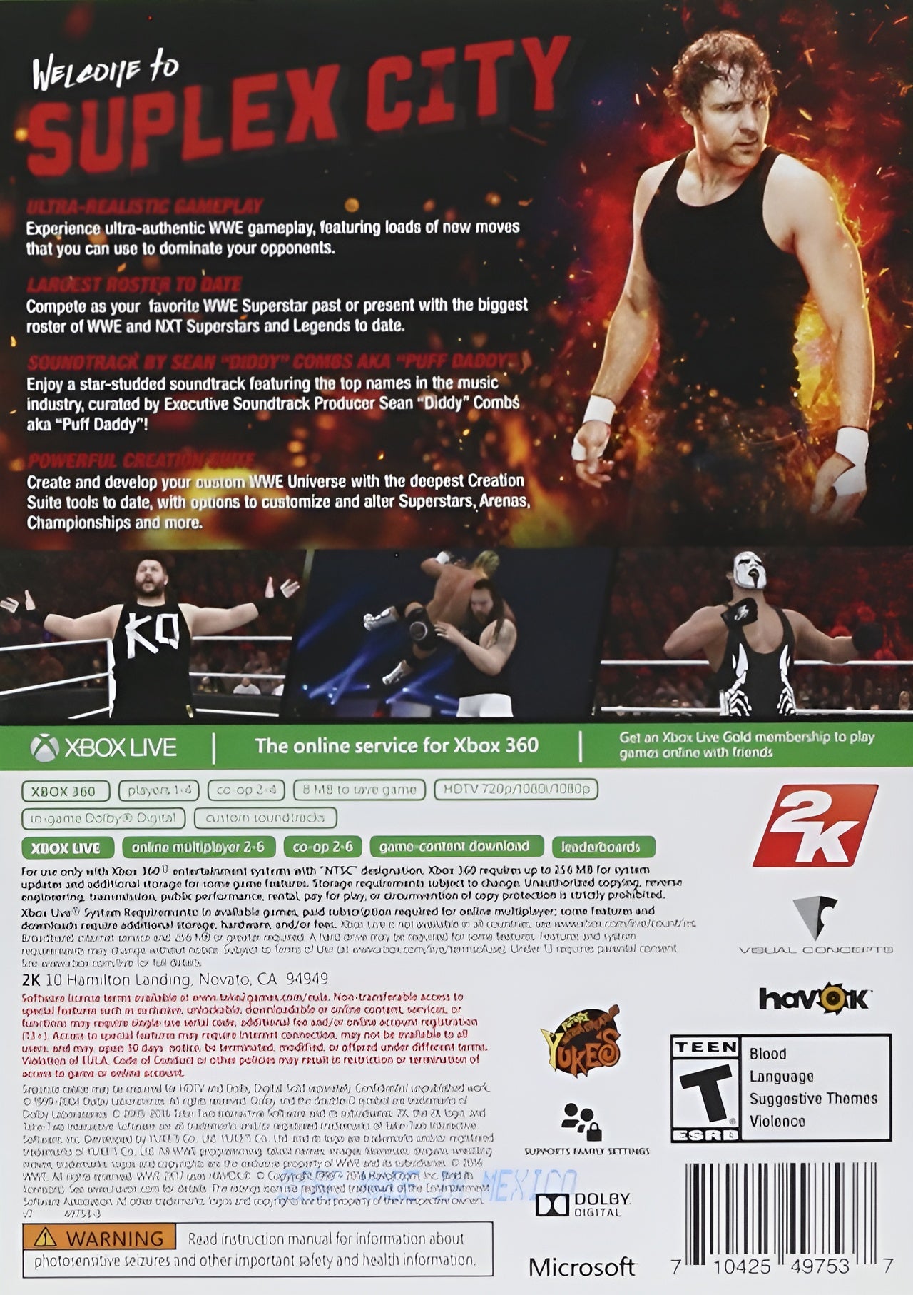 WWE 2K17 Xbox 360 - Video Game - Used - CaveGamers - Image 2