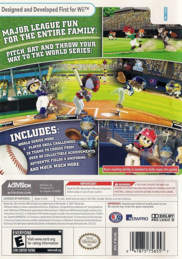 Little League World Series Baseball '08 Wii - Video Game - Used - CaveGamers - Image 2
