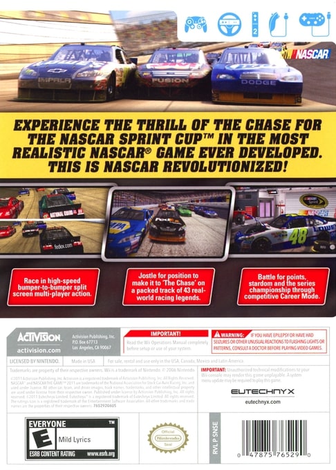 NASCAR The Game 2011 Wii - Video Game - Used - CaveGamers - Image 2