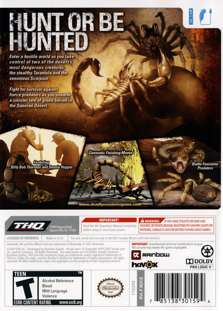 Deadly Creatures Wii - Video Game - Used - CaveGamers - Image 2