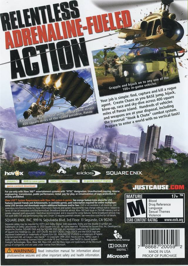 Just Cause 2 Xbox 360 - Video Game - Used - CaveGamers - Image 2
