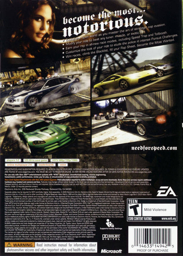 Need for Speed: Most Wanted (2005) Xbox 360 - Video Game - Used - CaveGamers - Image 2