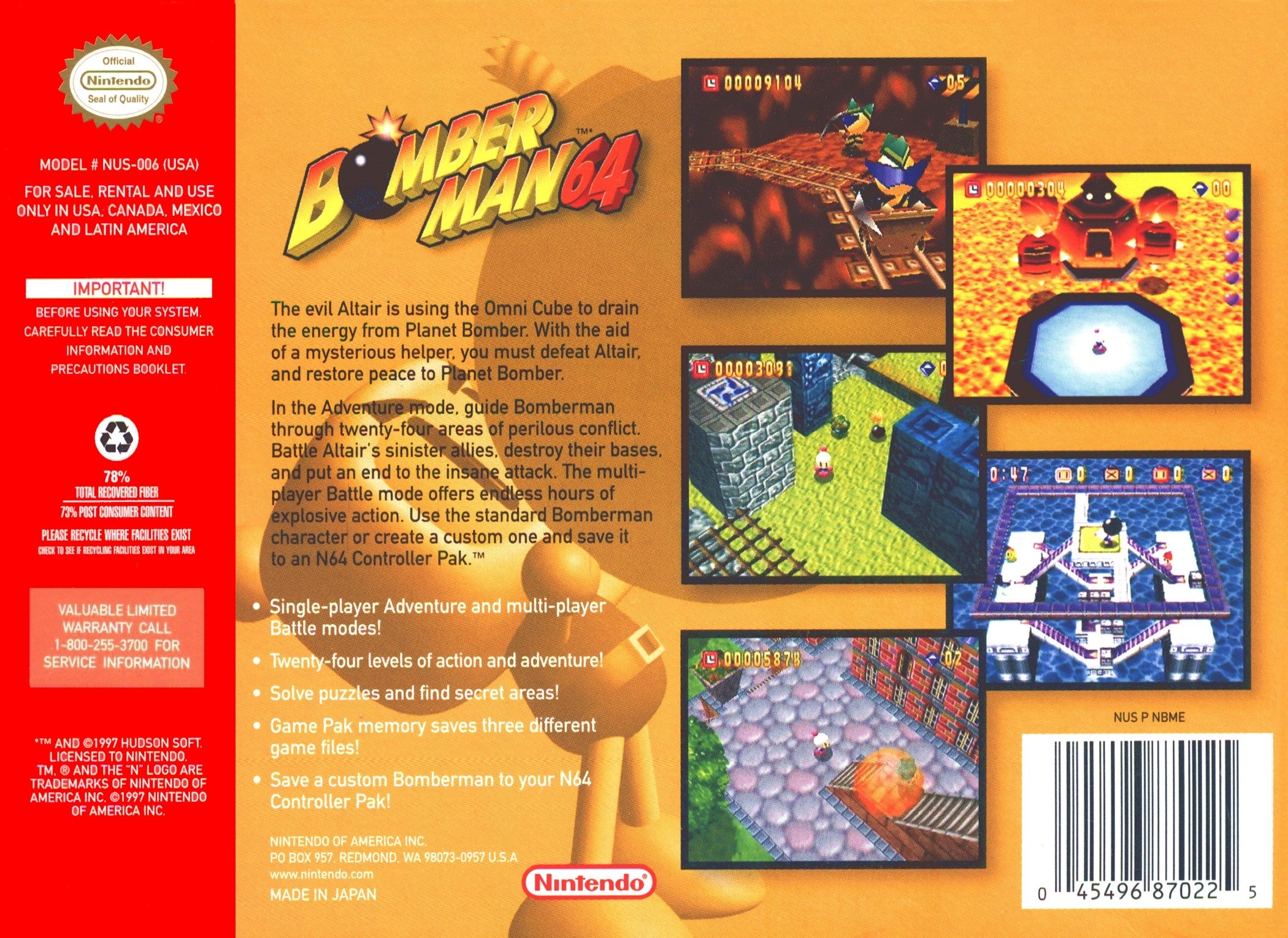 Bomberman 64 N64 - Video Game - Used - CaveGamers - Image 2