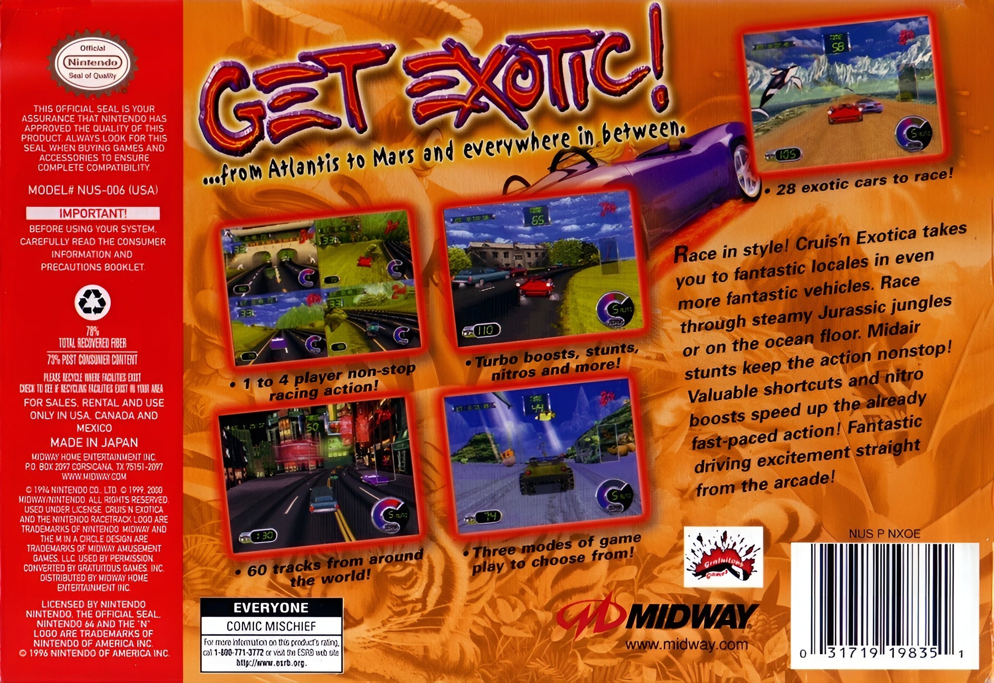 Cruis'n Exotica N64 - Video Game - Used - CaveGamers - Image 2