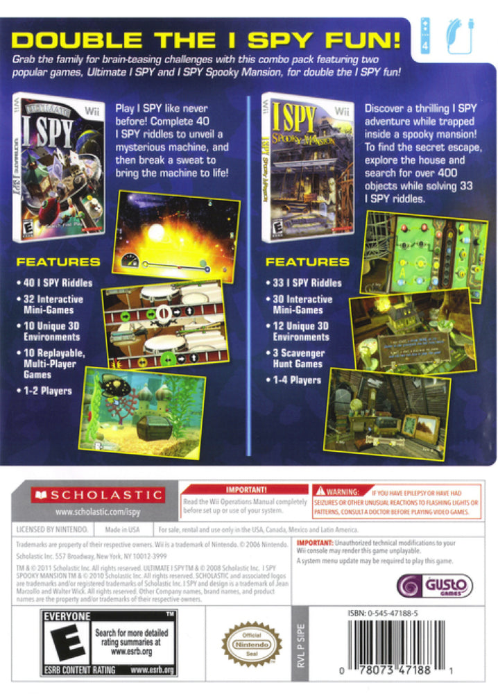 Ultimate I Spy/I Spy Spooky Mansion Wii - Video Game - Used - CaveGamers - Image 2