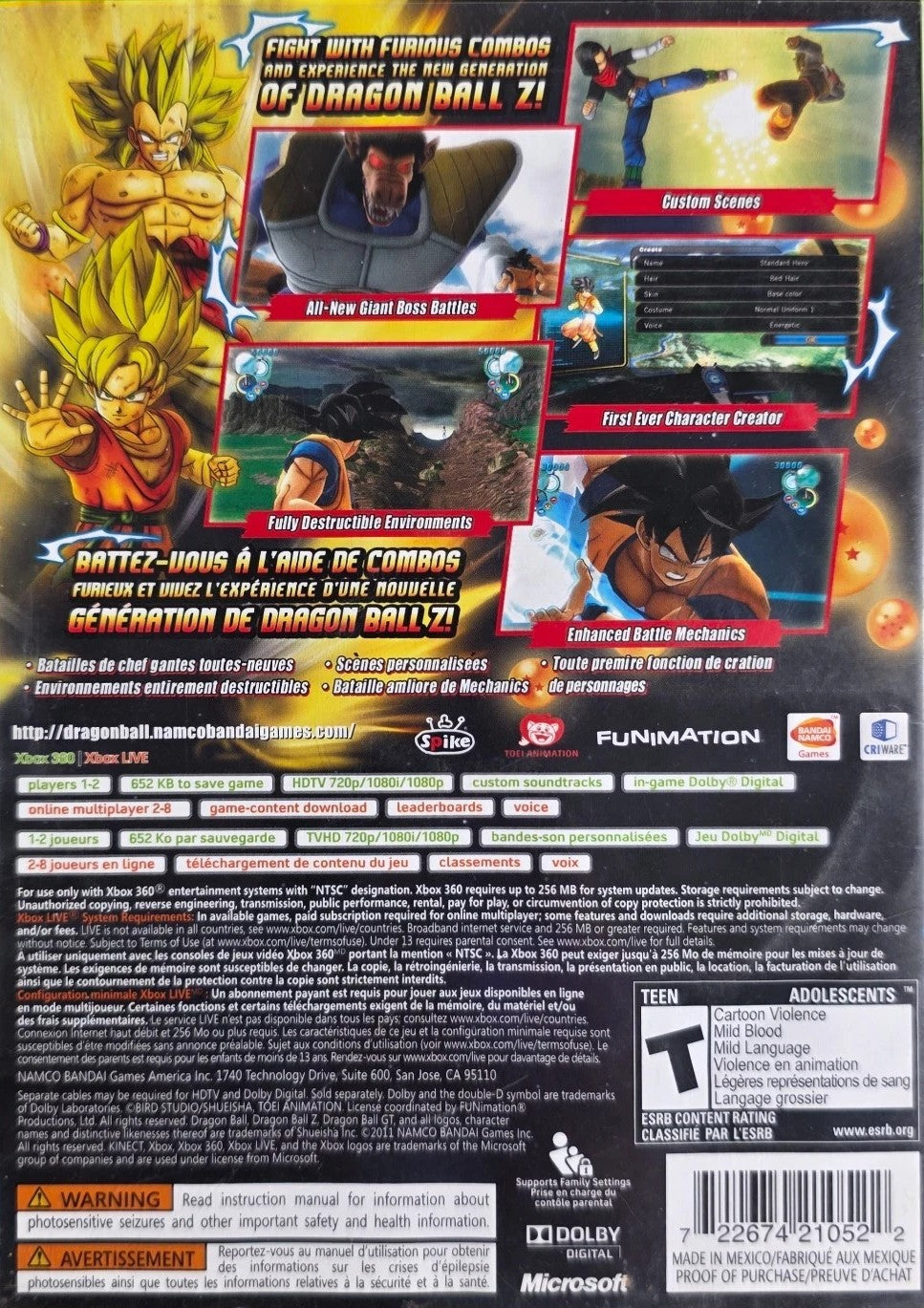 Dragon Ball Z: Ultimate Tenkaichi Xbox 360 - Video Game - Used - CaveGamers - Image 2