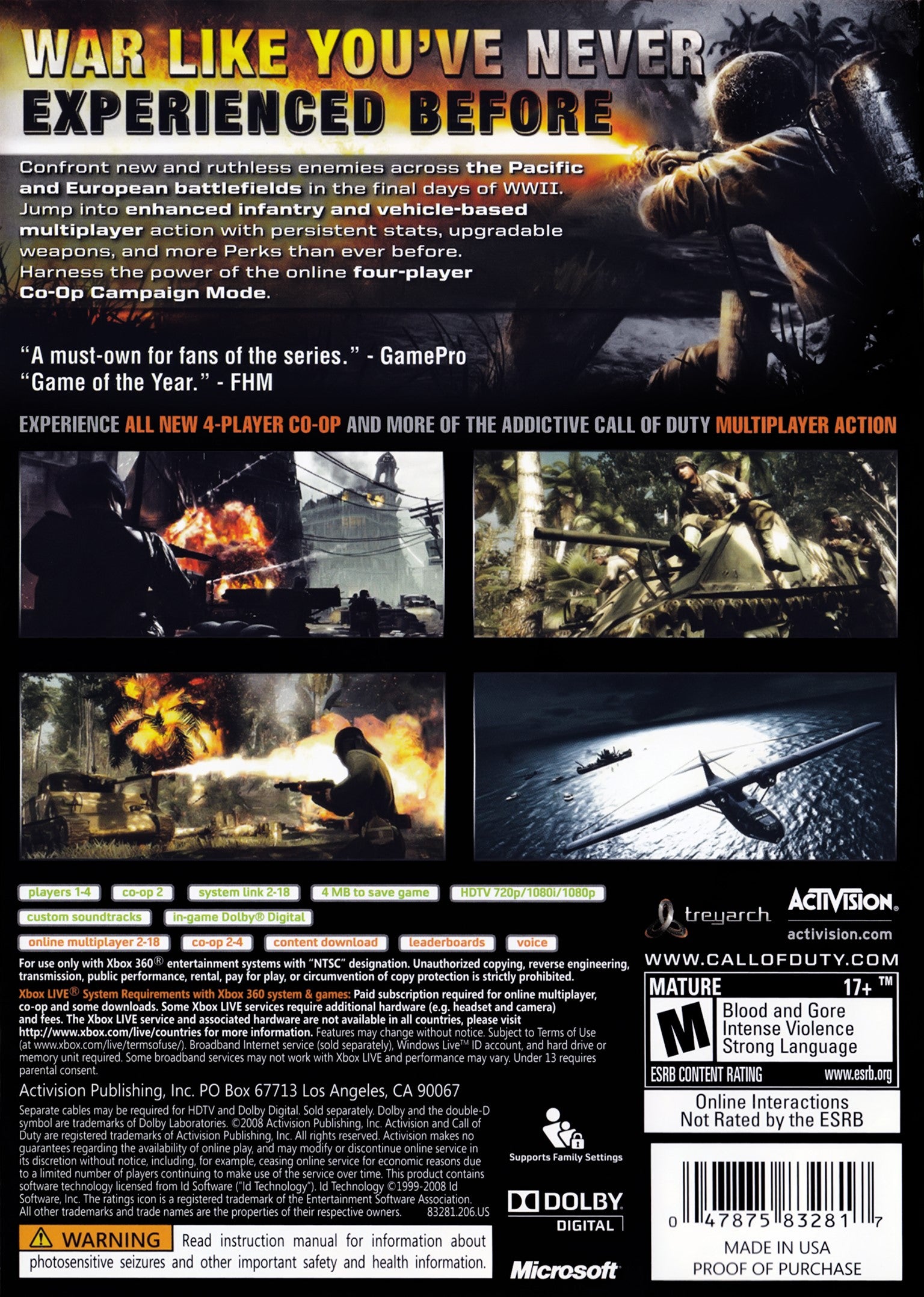 Call of Duty: World at War Xbox 360 - Video Game - Used - CaveGamers - Image 2