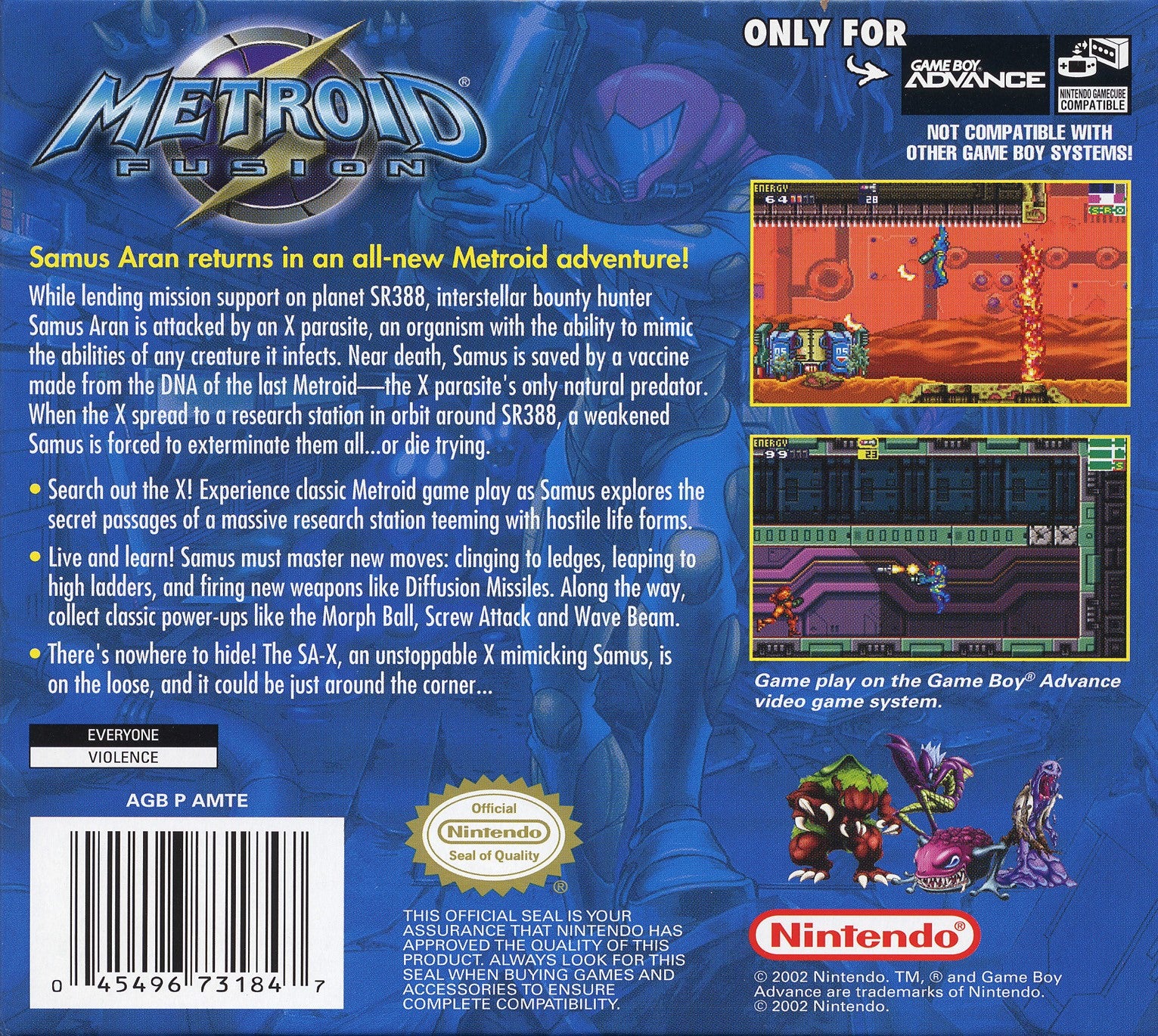 Metroid Fusion Game Boy Advance - Video Game - Used - CaveGamers - Image 2
