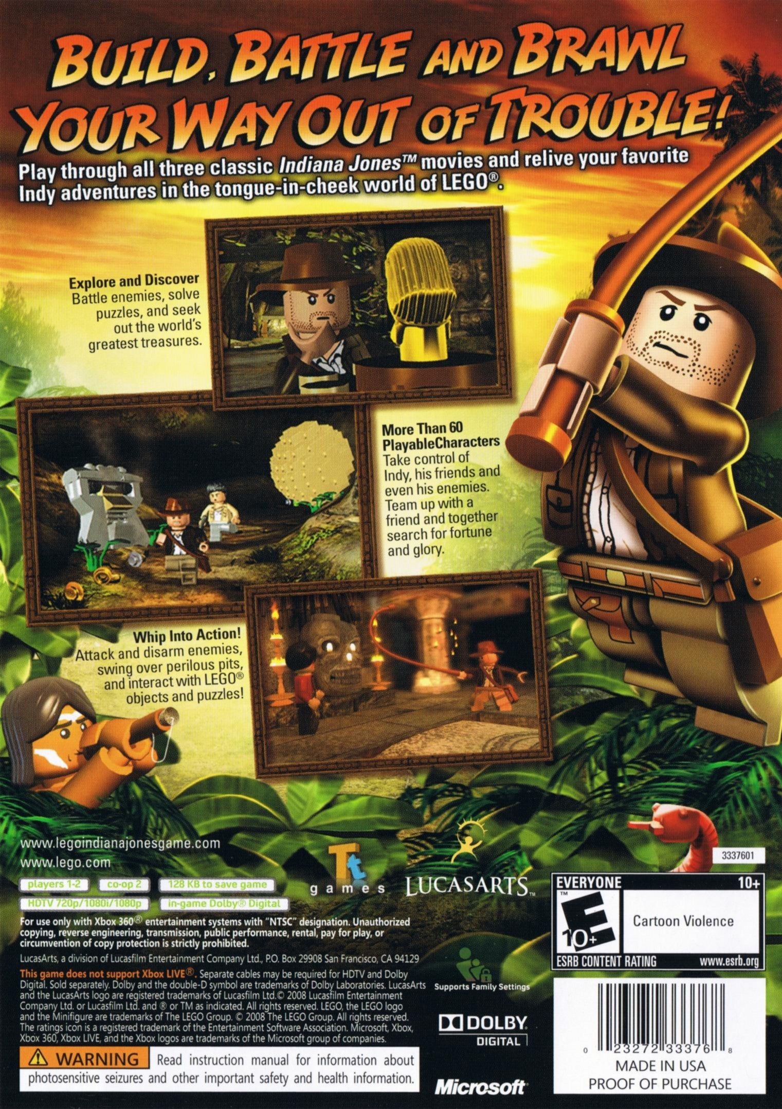 Lego Indiana Jones: The Original Adventures Xbox 360 - Video Game - Used - CaveGamers - Image 2