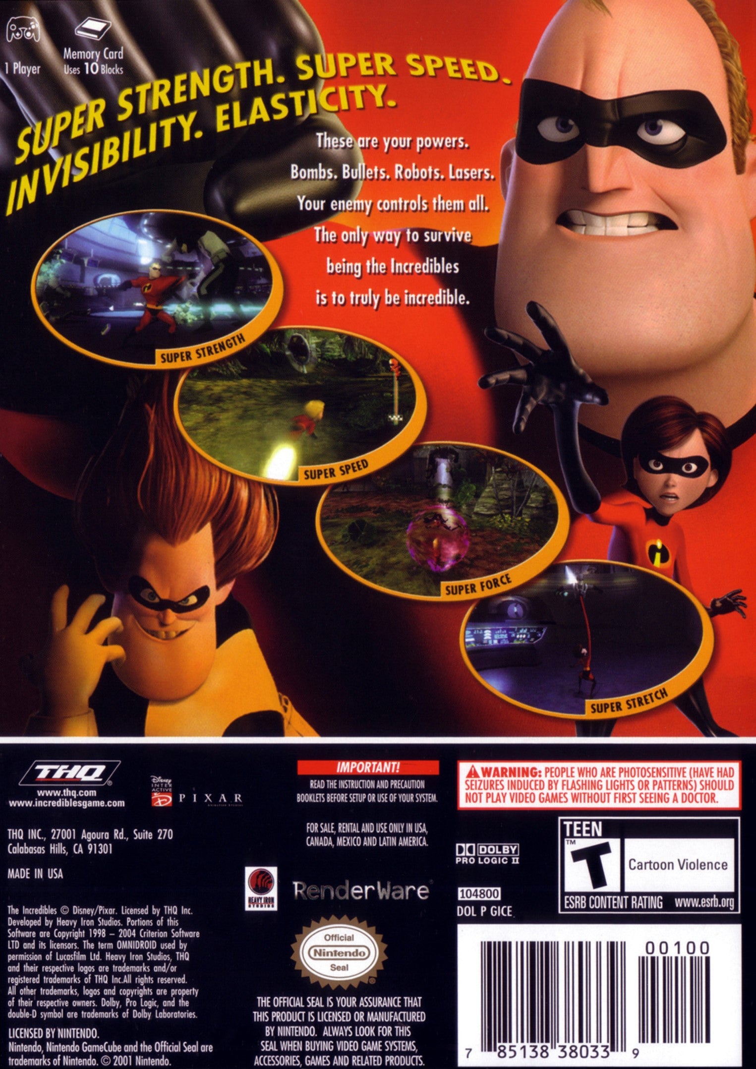 The Incredibles GameCube - Video Game - Used - CaveGamers - Image 2