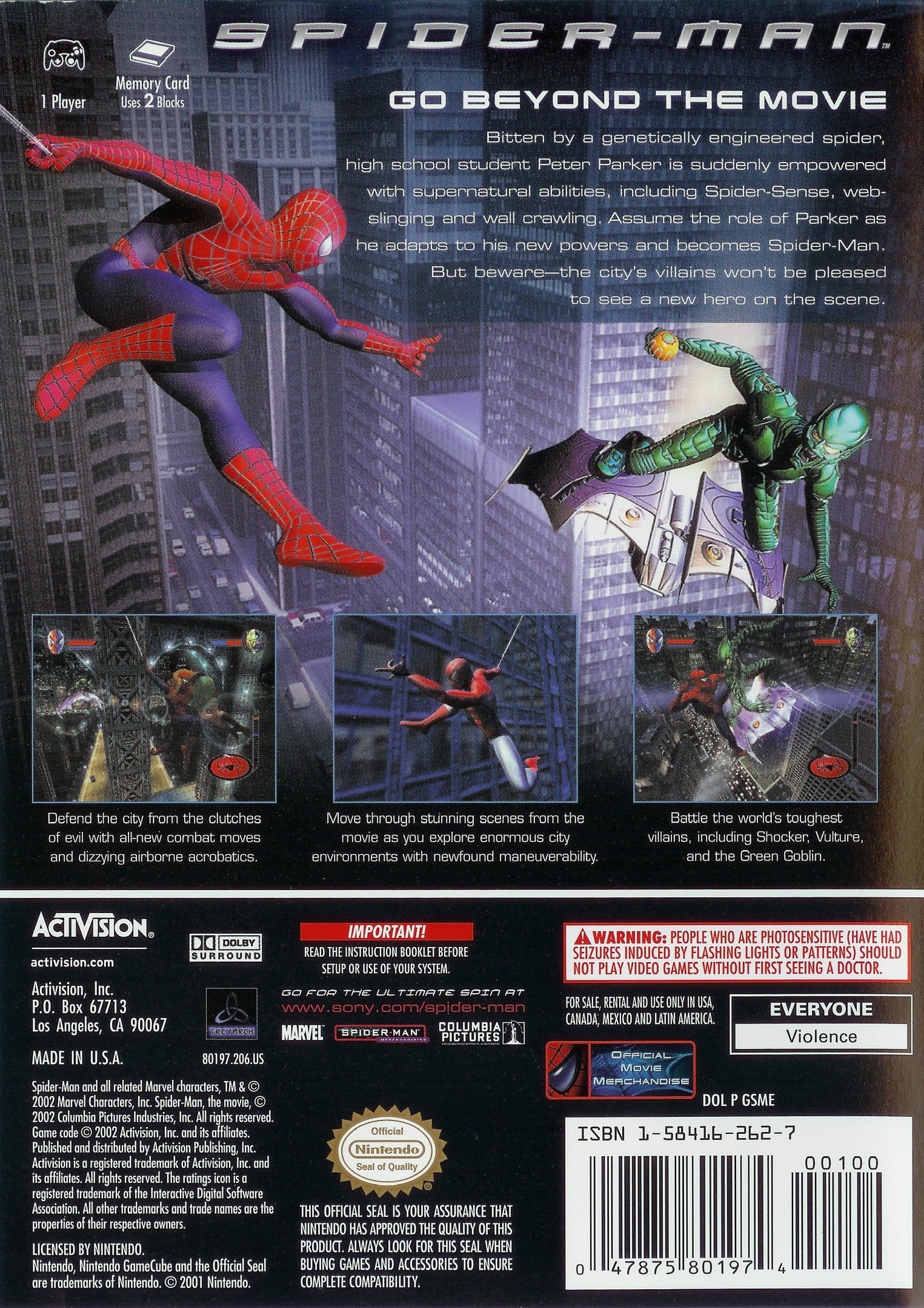 Spider-Man GameCube - Video Game - Used - CaveGamers - Image 2