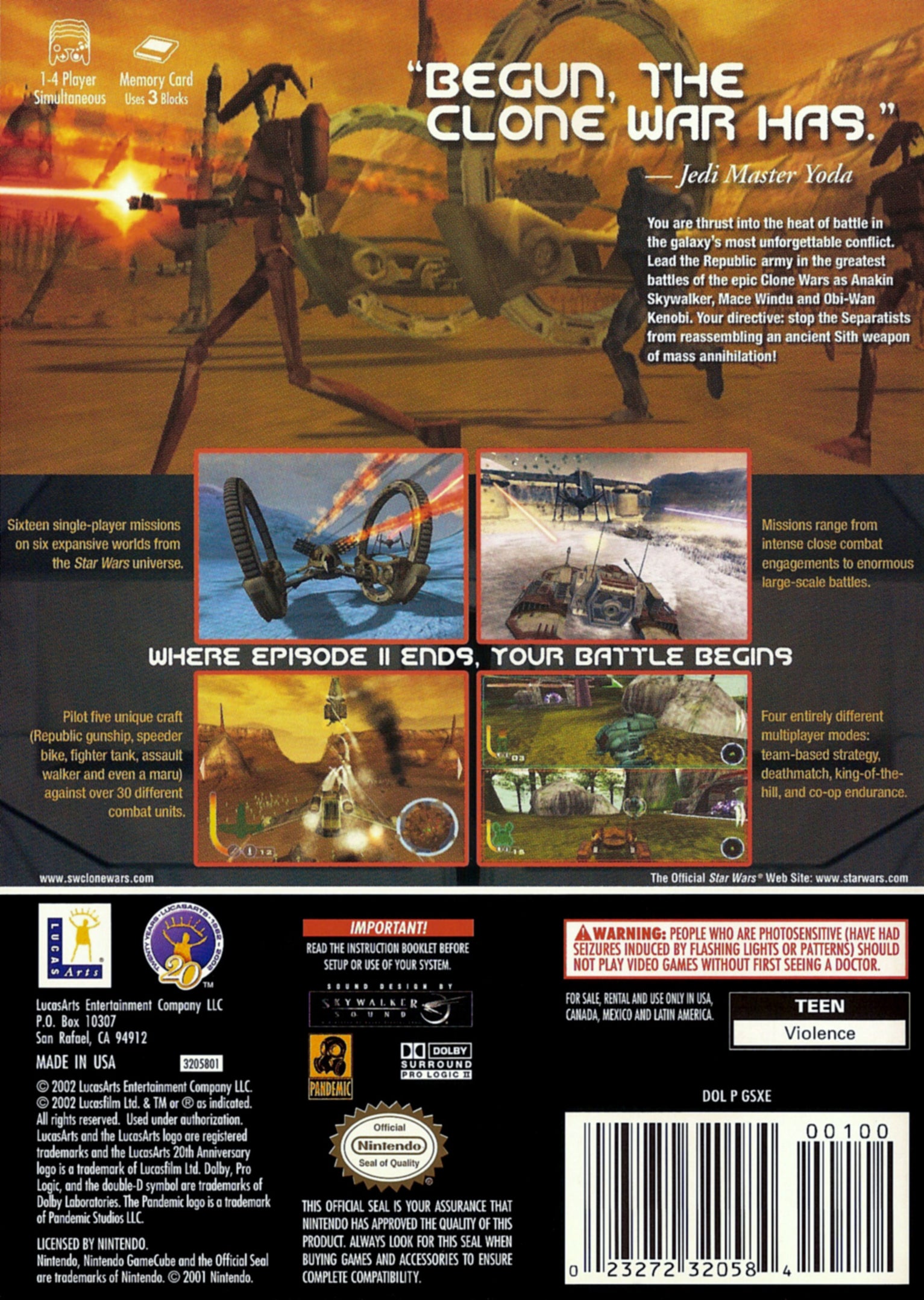 Star Wars: Clone Wars GameCube - Video Game - Used - CaveGamers - Image 2