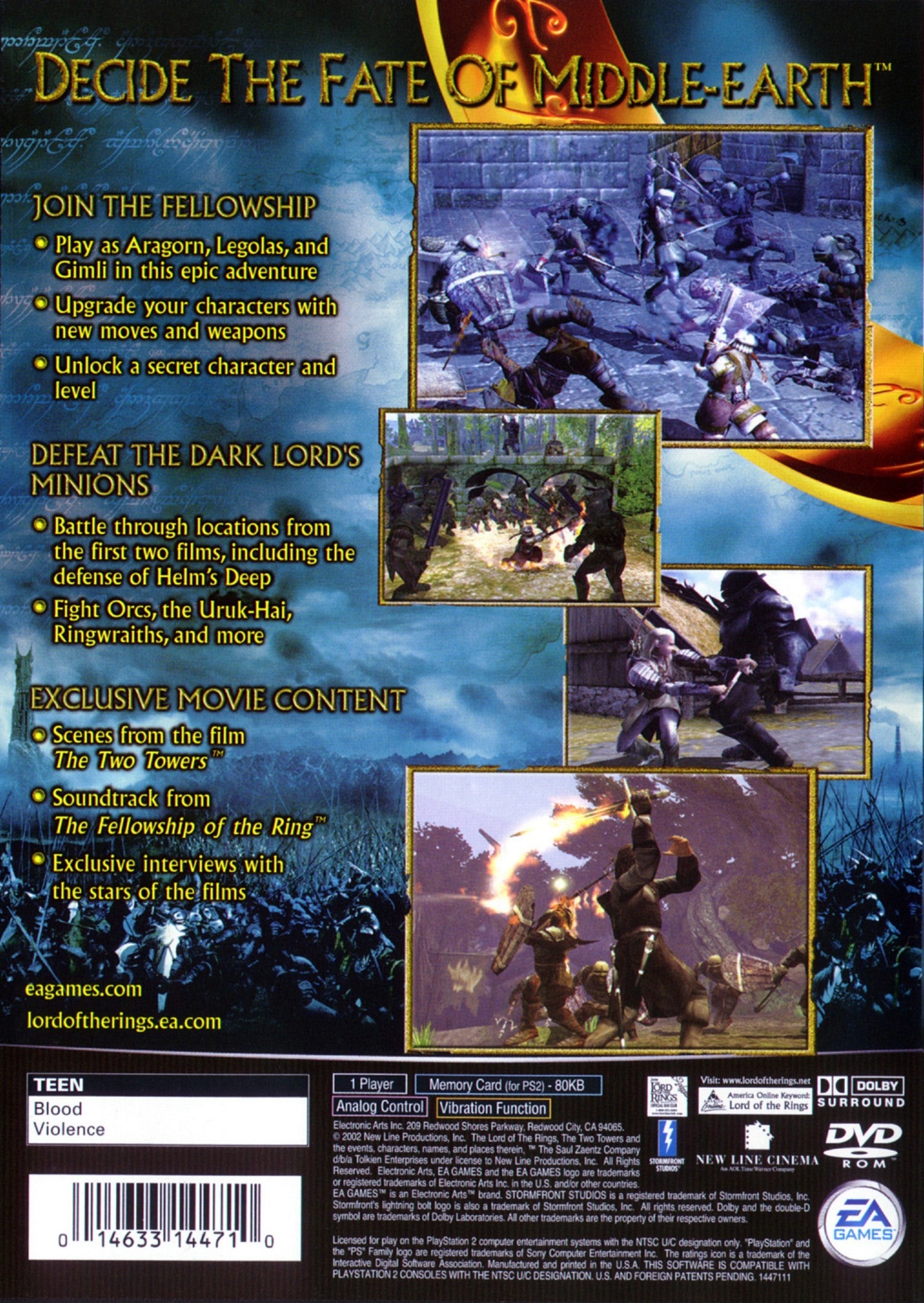 The Lord of the Rings: The Two Towers PS2 - Video Game - Used - CaveGamers - Image 2