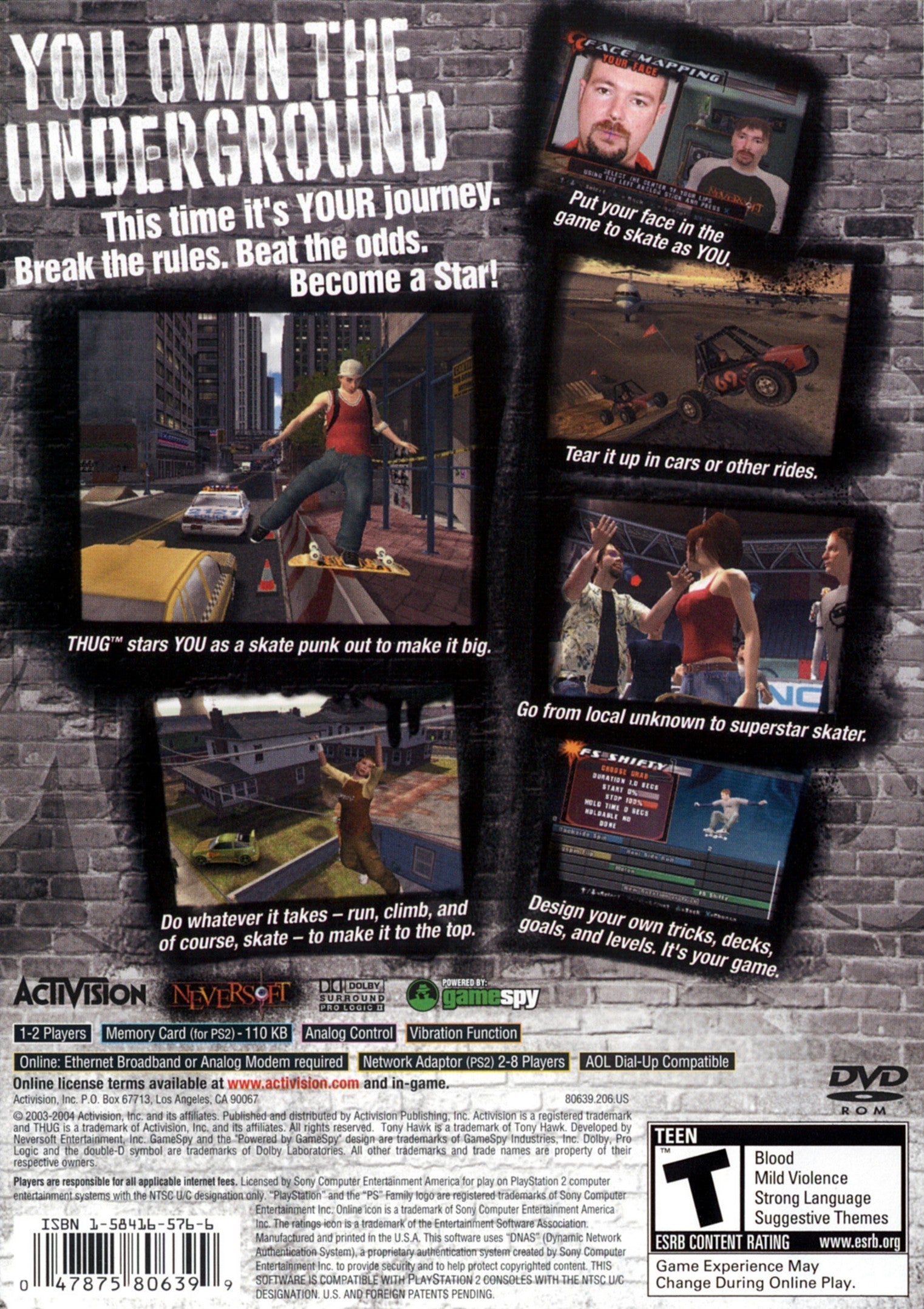 Tony Hawk's Underground PS2 - Video Game - Used - CaveGamers - Image 2