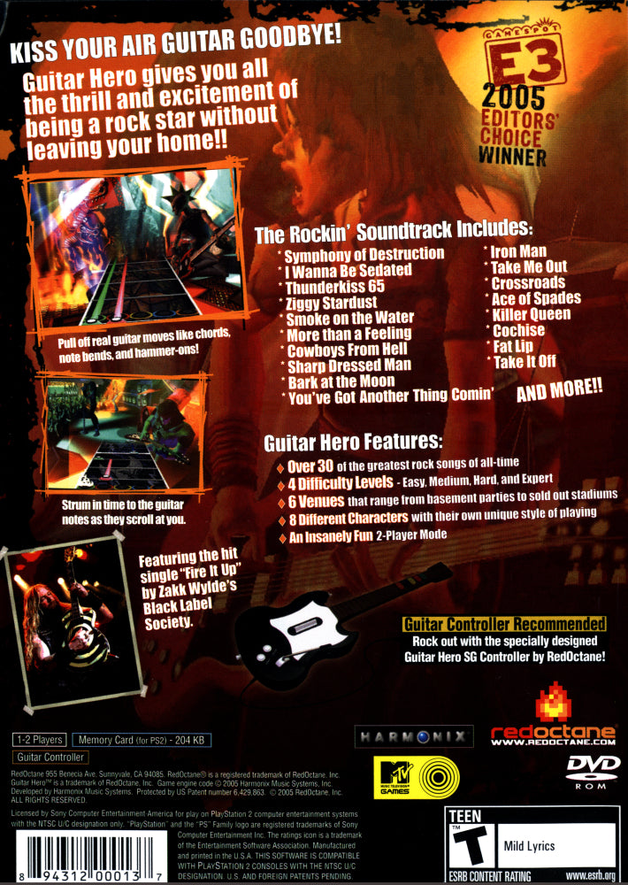 Guitar Hero PS2 - Video Game - Used - CaveGamers - Image 2
