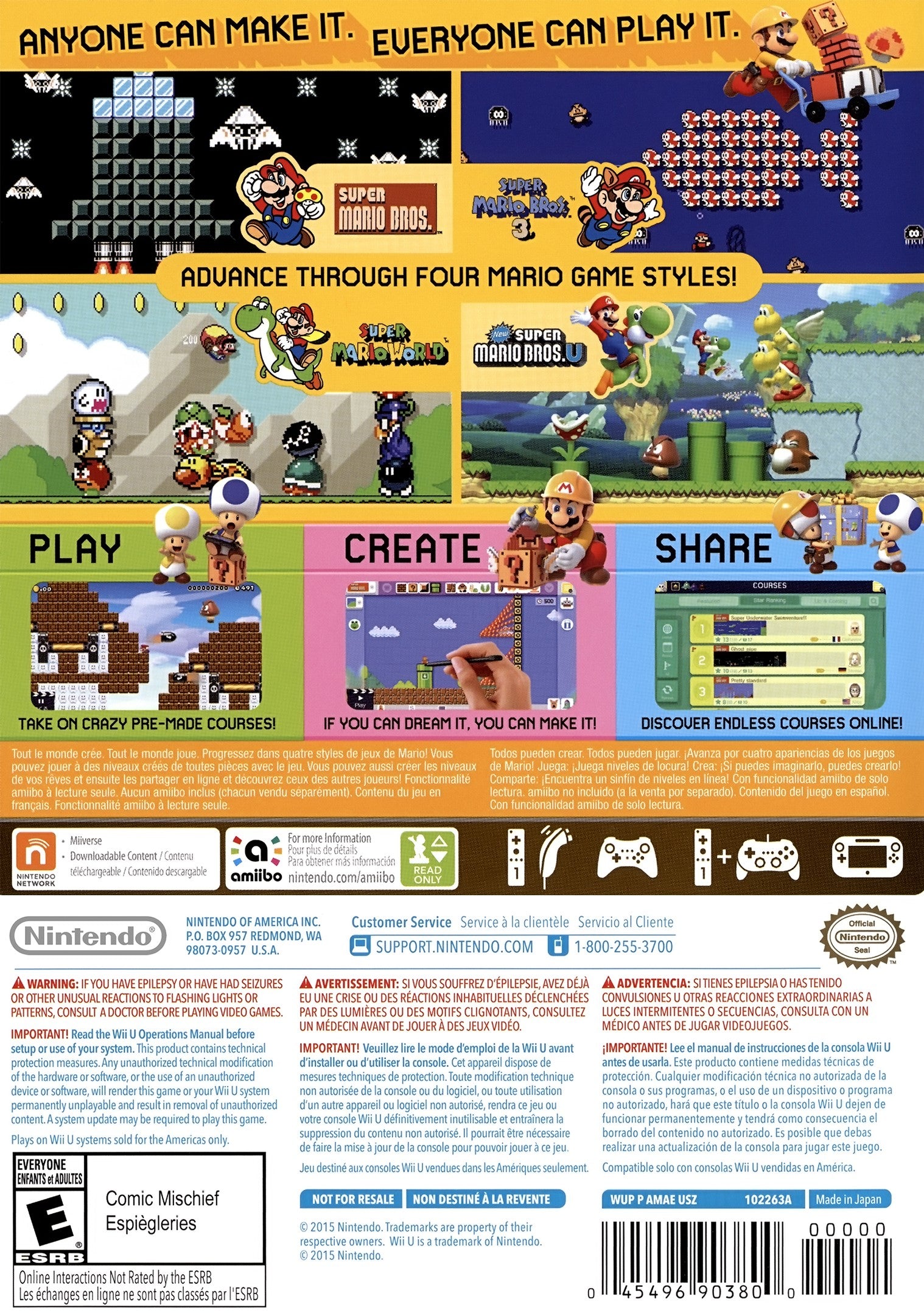 Super Mario Maker Wii U - Video Game - Used - CaveGamers - Image 2
