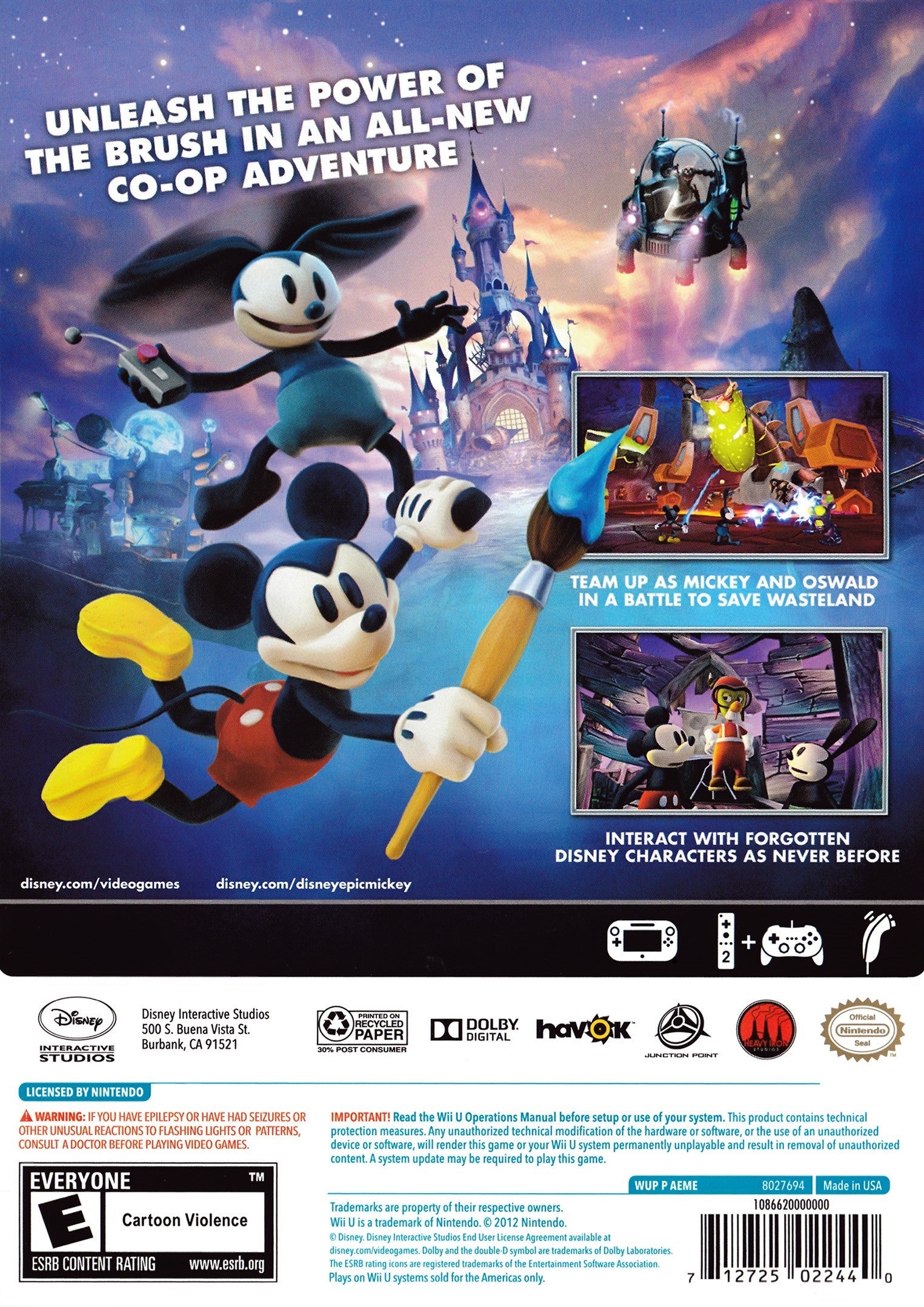 Epic Mickey 2: The Power of Two Wii U - Video Game - Used - CaveGamers - Image 2