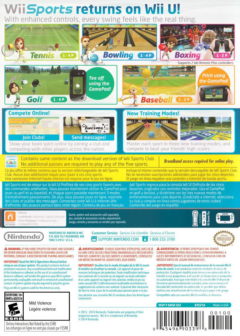 Wii Sports Club Wii U - Video Game - Used - CaveGamers - Image 2