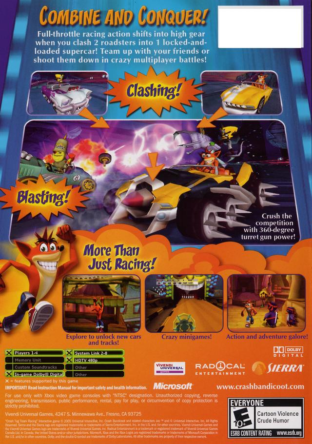 Crash Tag Team Racing Xbox - Video Game - Used - CaveGamers - Image 2