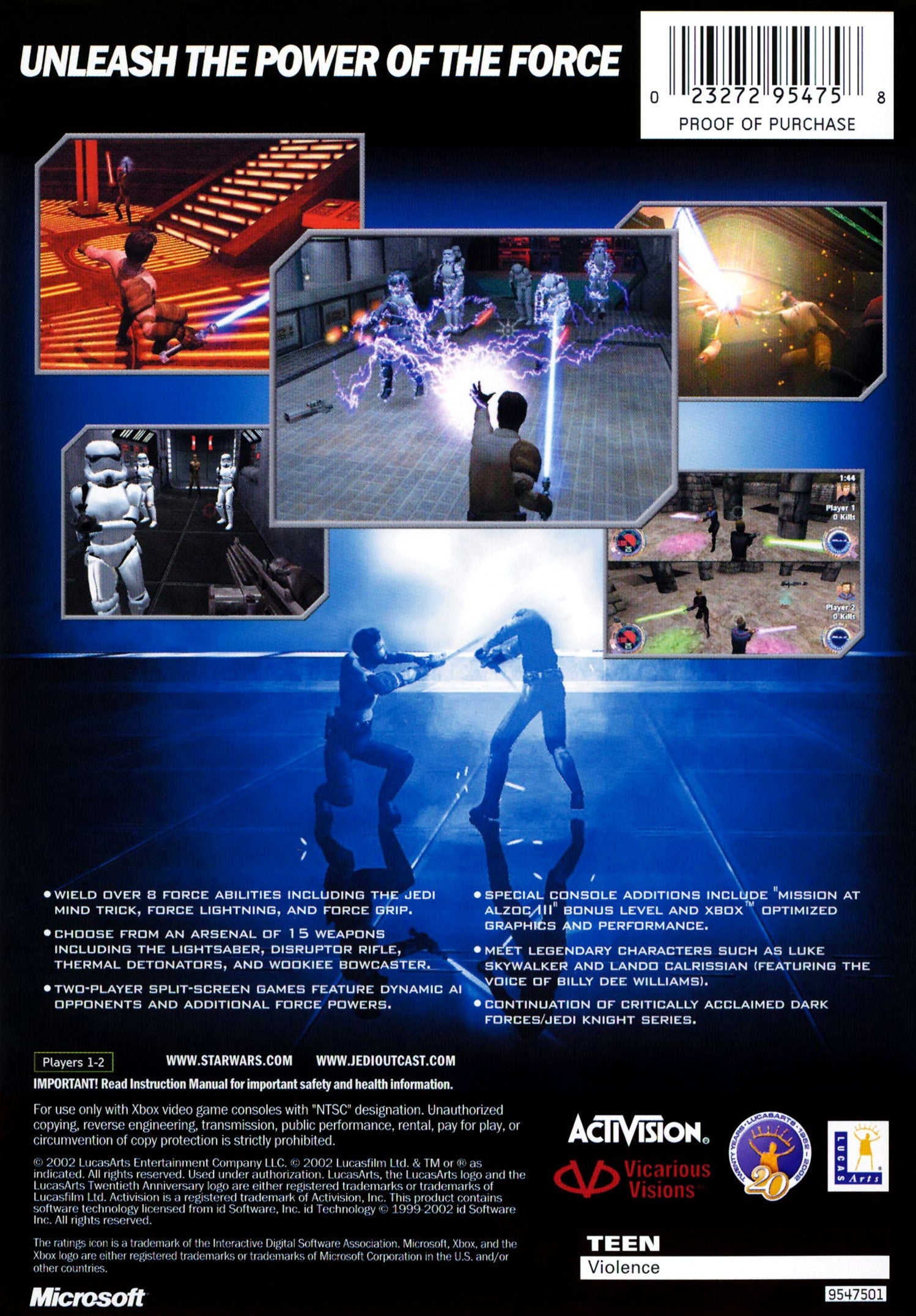Star Wars Jedi Knight II: Jedi Outcast Xbox - Video Game - Used - CaveGamers - Image 2