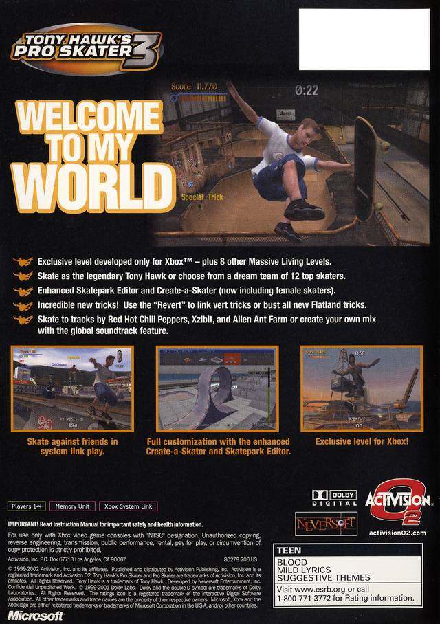 Tony Hawk's Pro Skater 3 Xbox - Video Game - Used - CaveGamers - Image 2