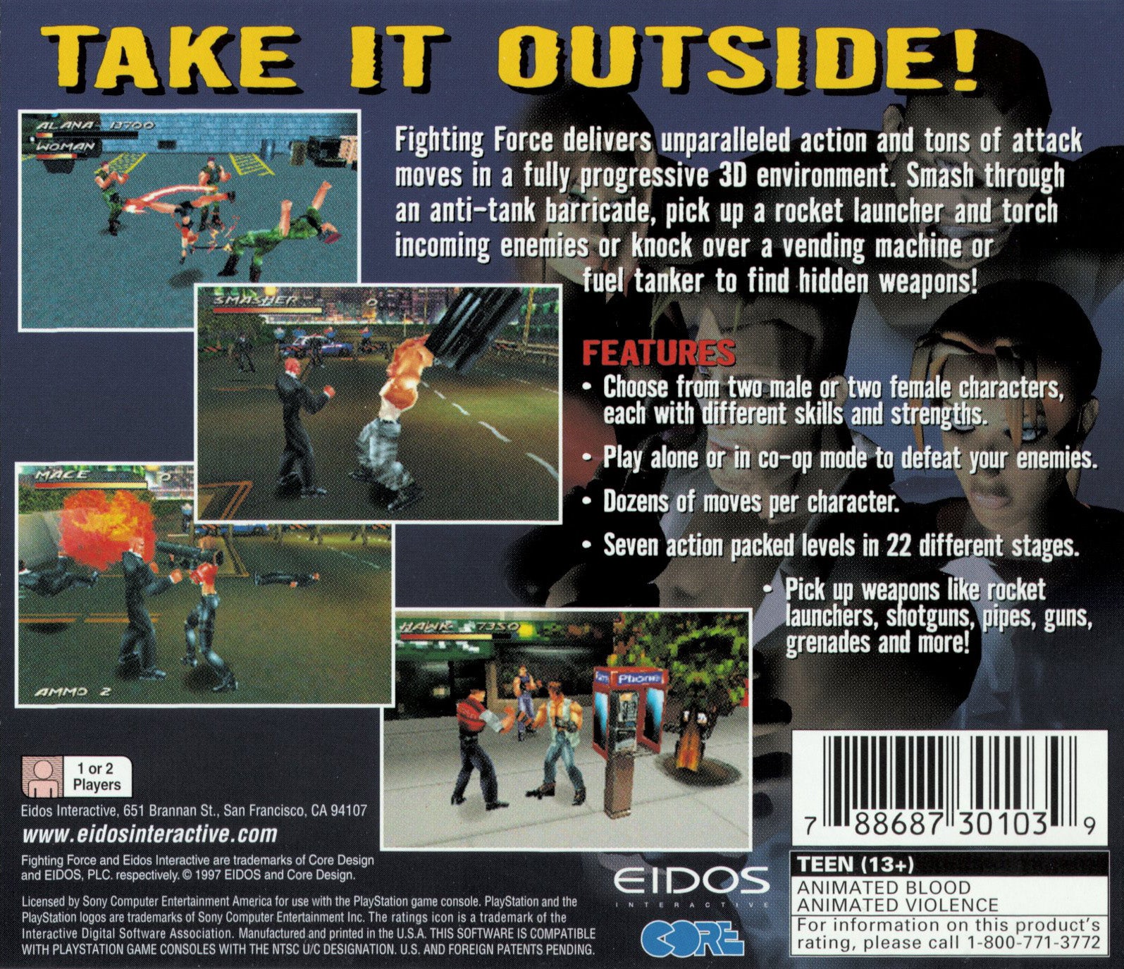 Fighting Force Playstation - Video Game - Used - CaveGamers - Image 2