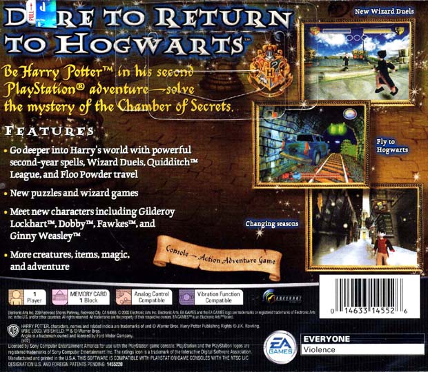 Harry Potter and the Chamber of Secrets Playstation - Video Game - Used - CaveGamers - Image 2