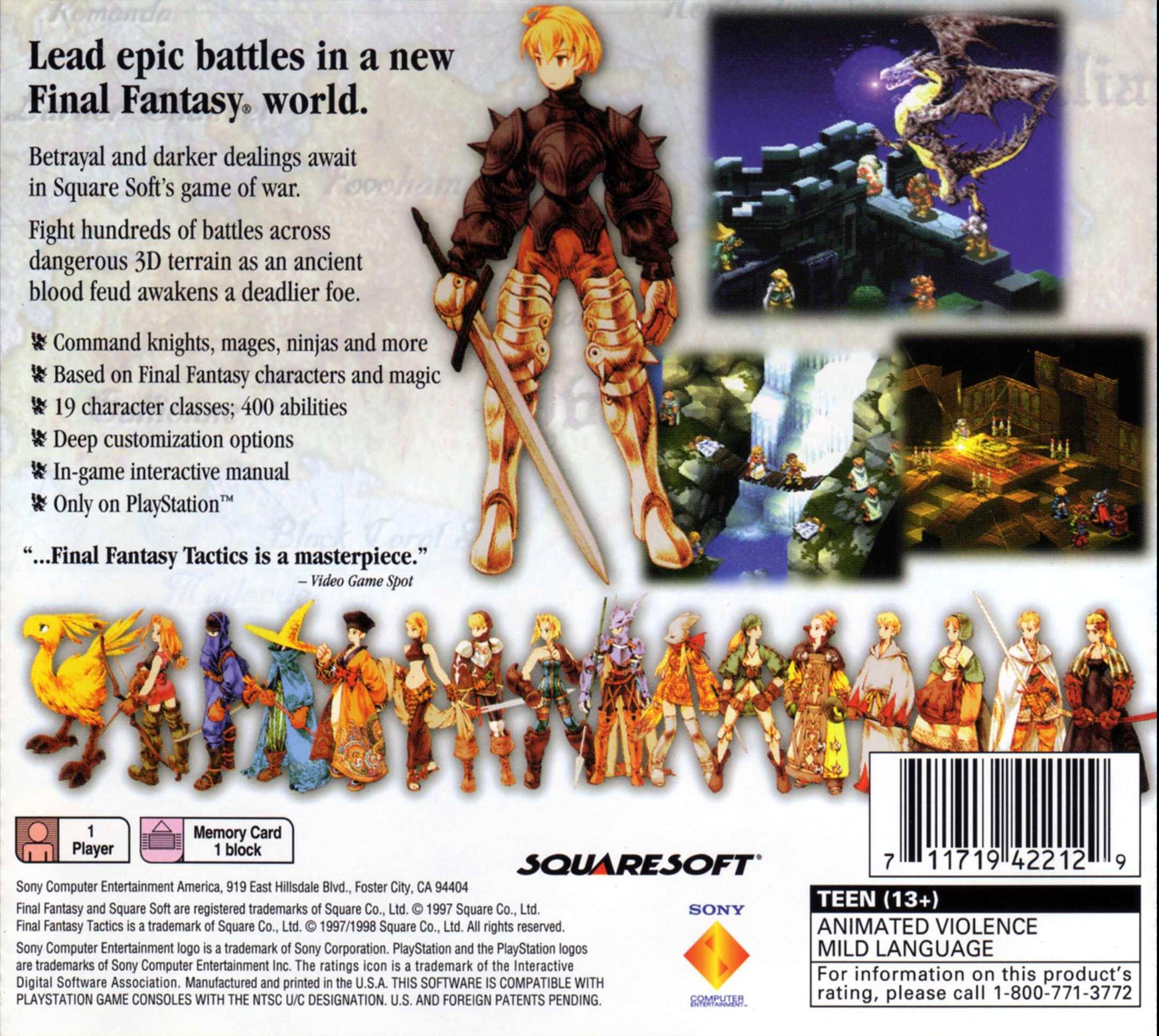 Final Fantasy Tactics Playstation - Video Game - Used - CaveGamers - Image 2