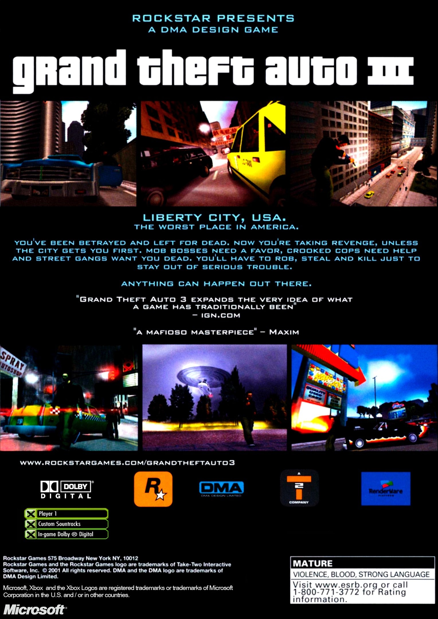 Grand Theft Auto III Xbox - Video Game - Used - CaveGamers - Image 2