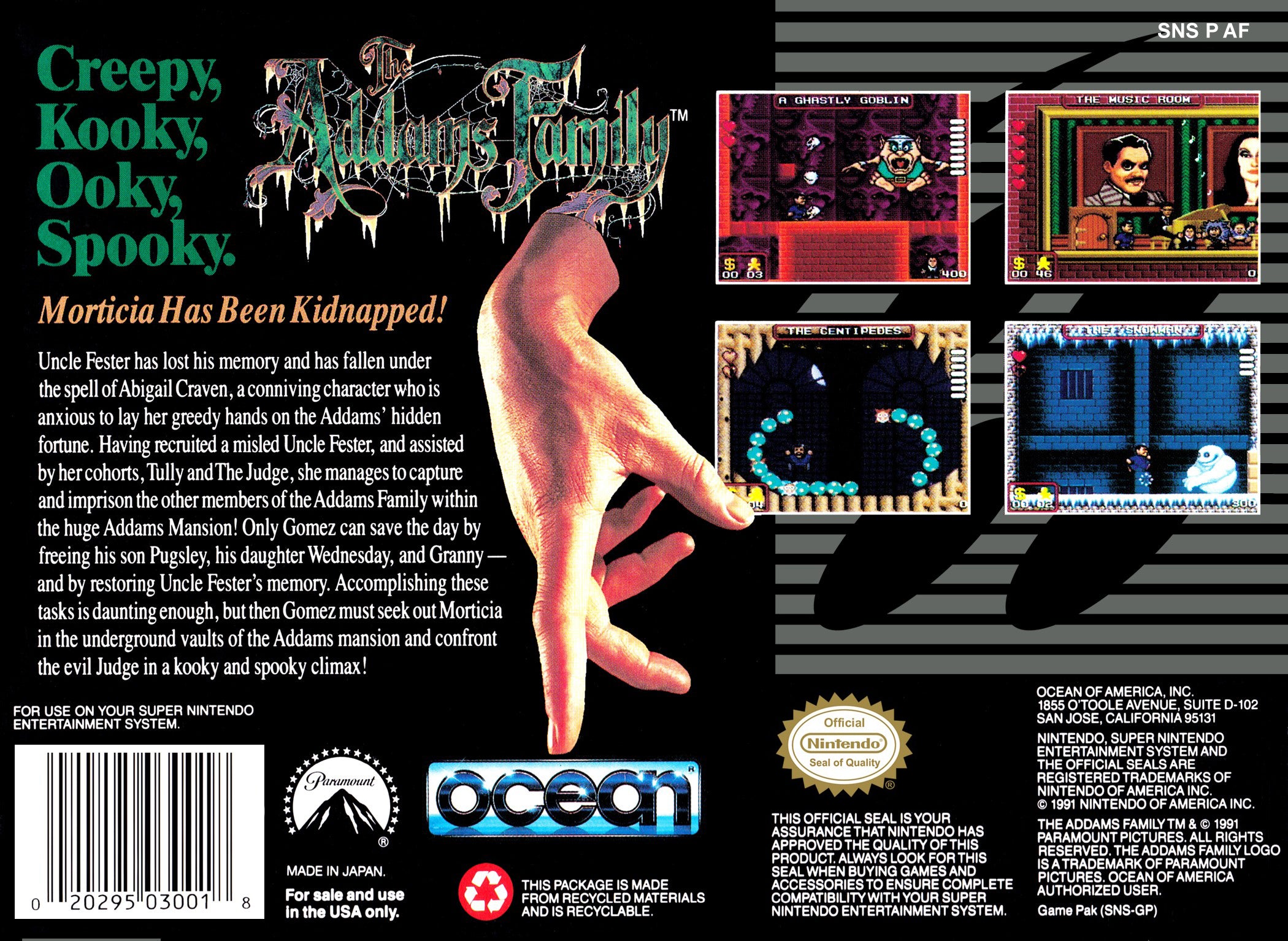 Addams Family SNES - Video Game - Used - CaveGamers - Image 2