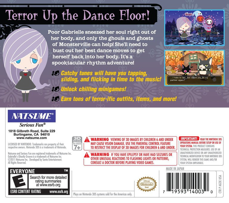 Gabrielle's Ghostly Groove 3D 3DS - Video Game - Used - CaveGamers - Image 2
