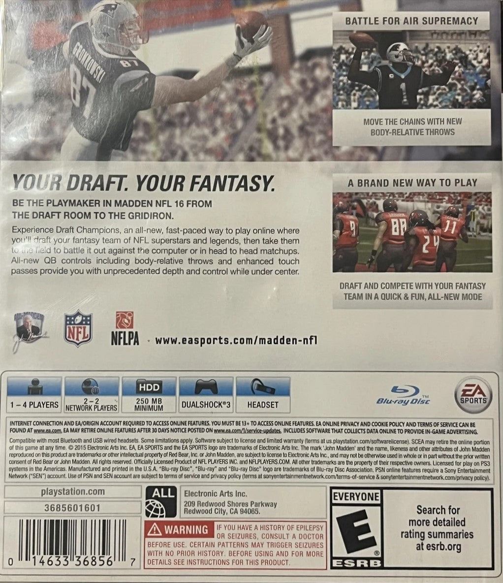 Madden NFL 16 PS3 - Video Game - Used - CaveGamers - Image 2