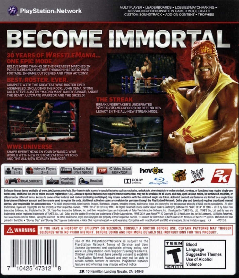 WWE 2K14 PS3 - Video Game - Used - CaveGamers - Image 2