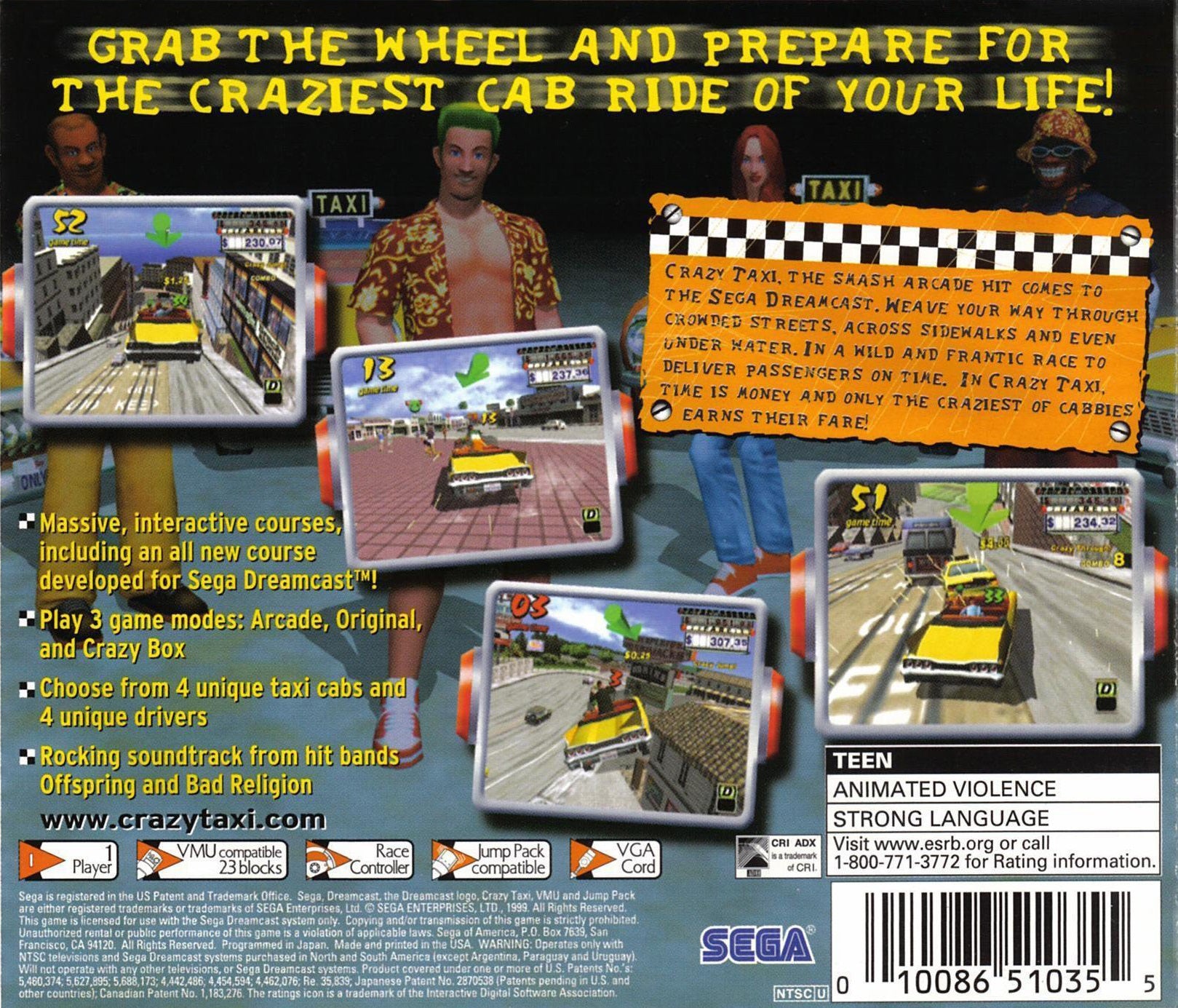 Crazy Taxi DreamCast - Video Game - Used - CaveGamers - Image 2