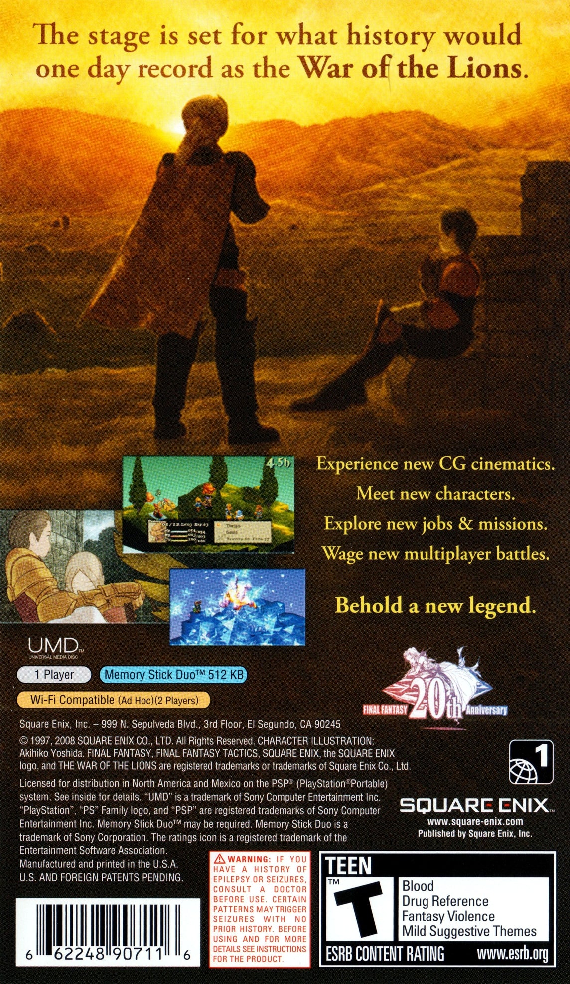 Final Fantasy Tactics: The War of the Lions PSP - Video Game - Used - CaveGamers - Image 2