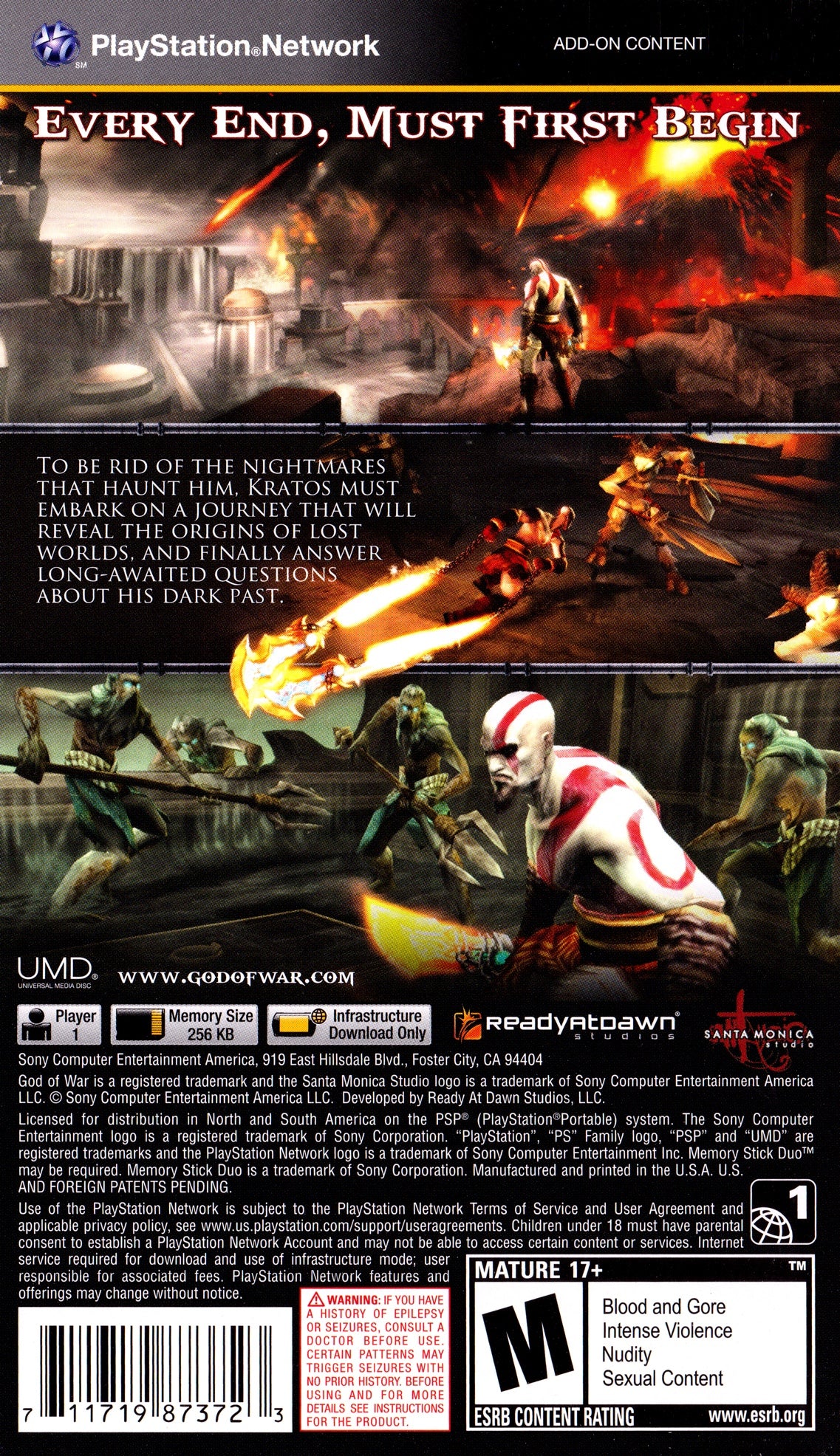 God of War: Ghost of Sparta PSP - Video Game - Used - CaveGamers - Image 2