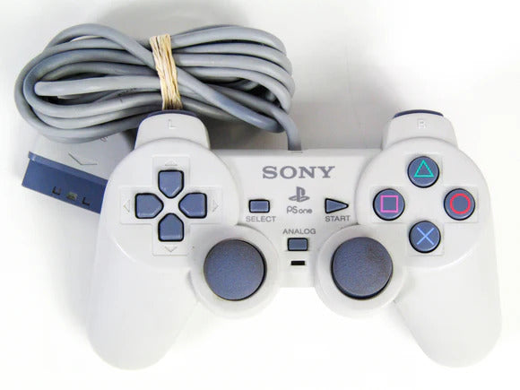 Playstation Dualshock Controller - White (PSone) - Video Game Accessory - Used - CaveGamers - Image 2