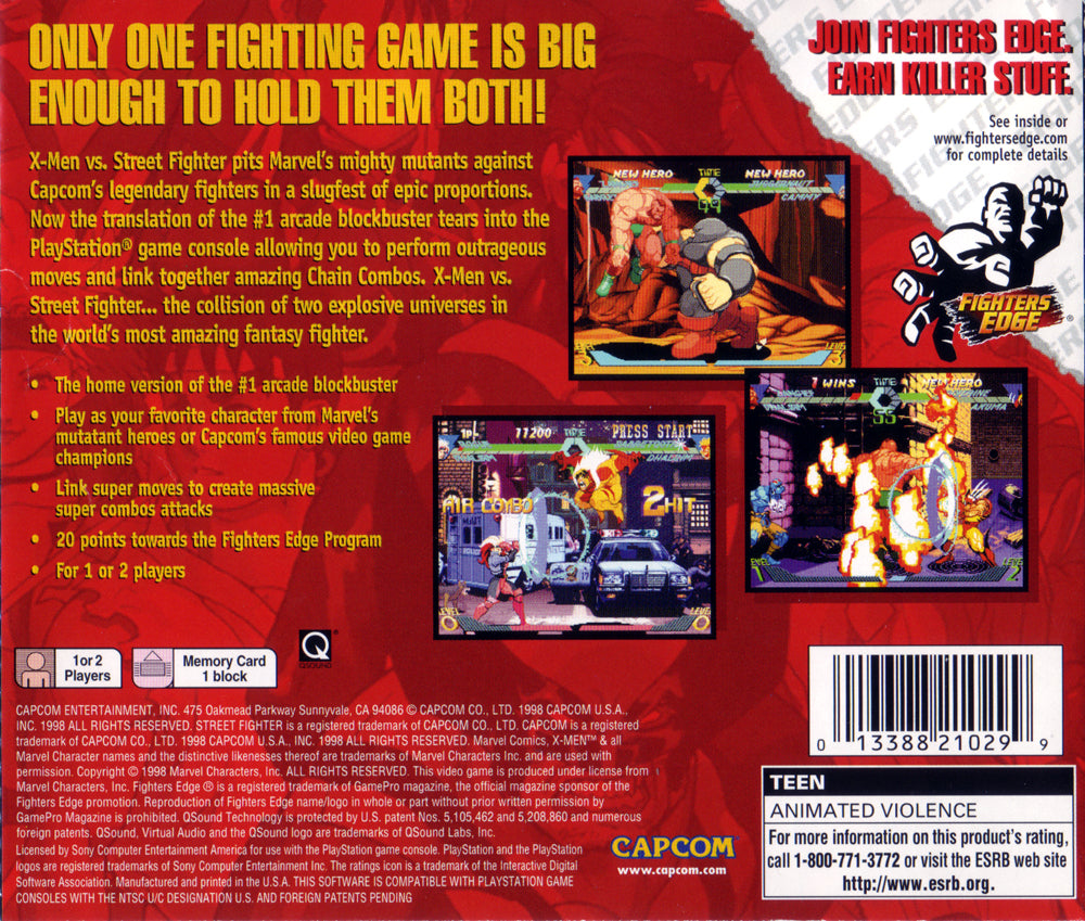 X-Men vs. Street Fighter Playstation - Video Game - Used - CaveGamers - Image 2