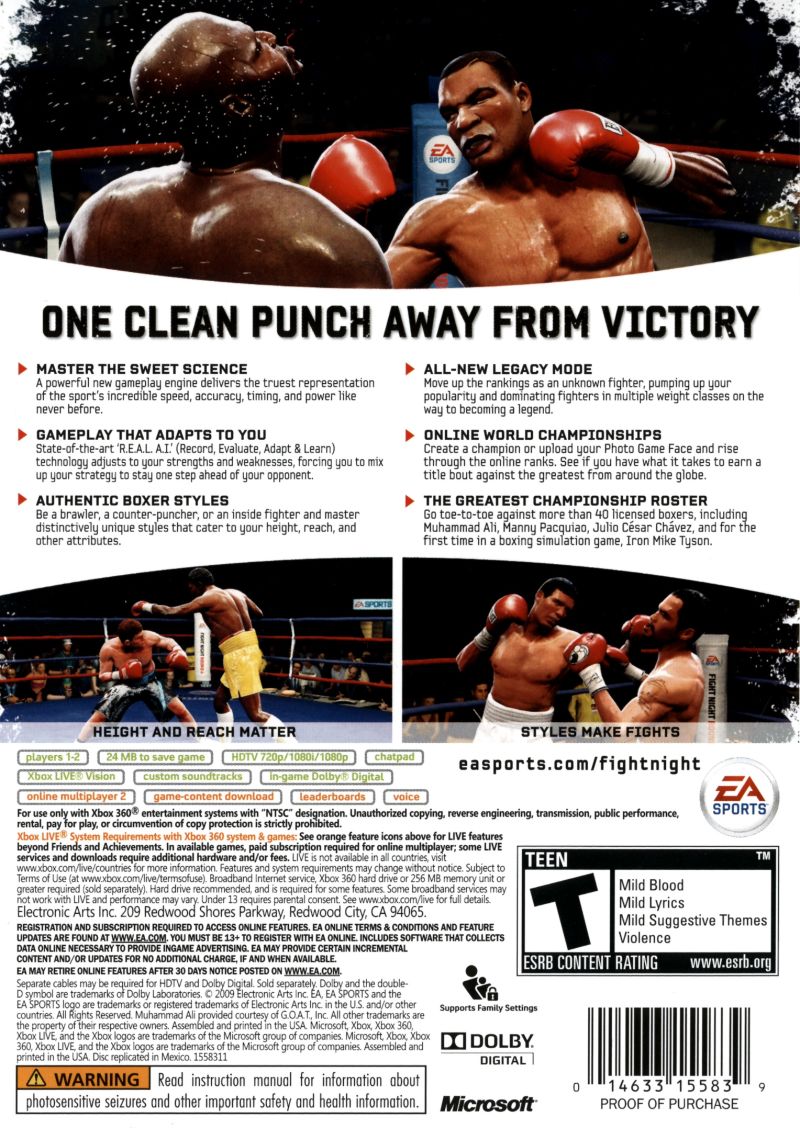 Fight Night Round 4 Xbox 360 - Video Game - Used - CaveGamers - Image 2