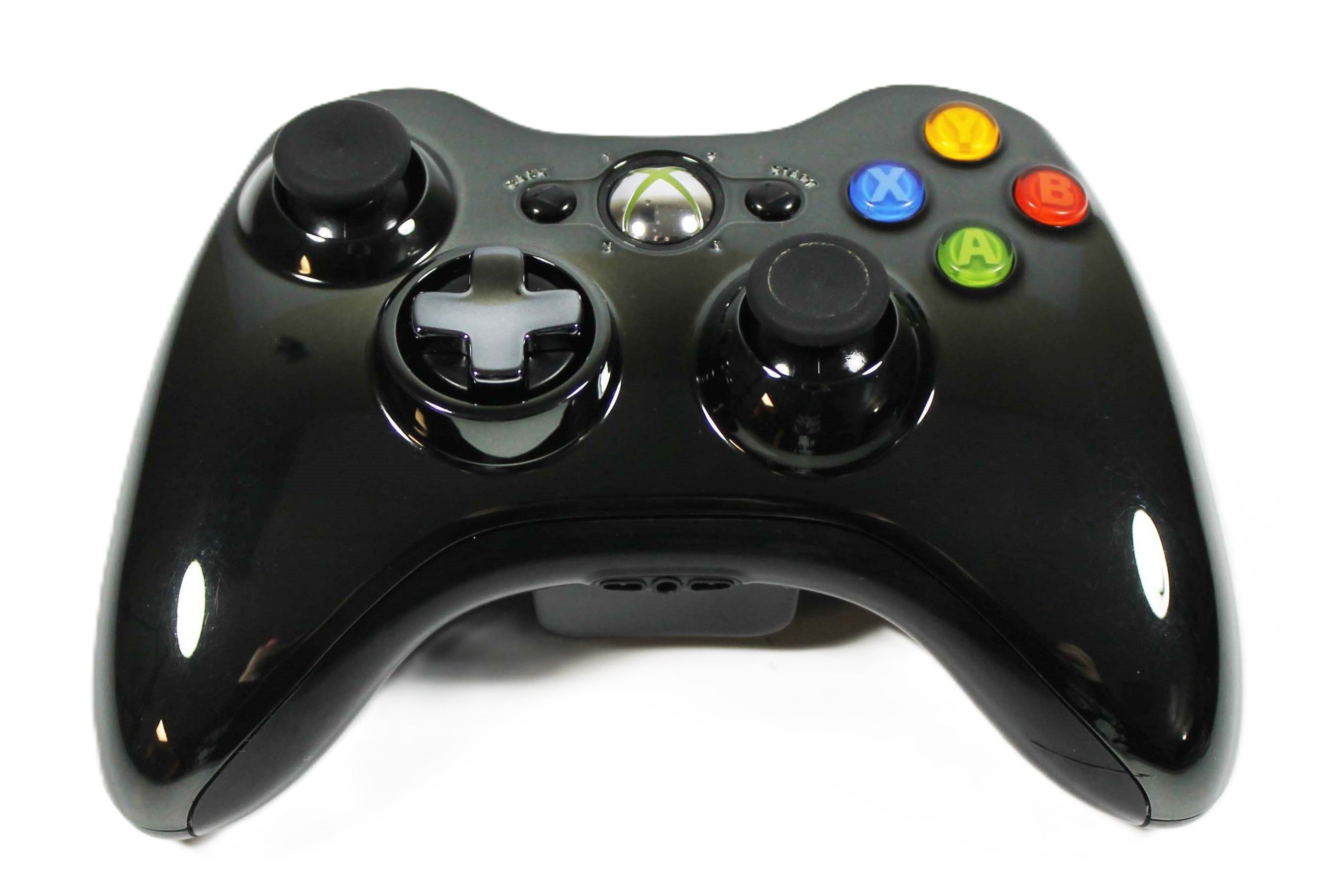 Xbox 360 Wireless Controller - Chrome Black - Video Game Accessory - Used - CaveGamers - Image 2