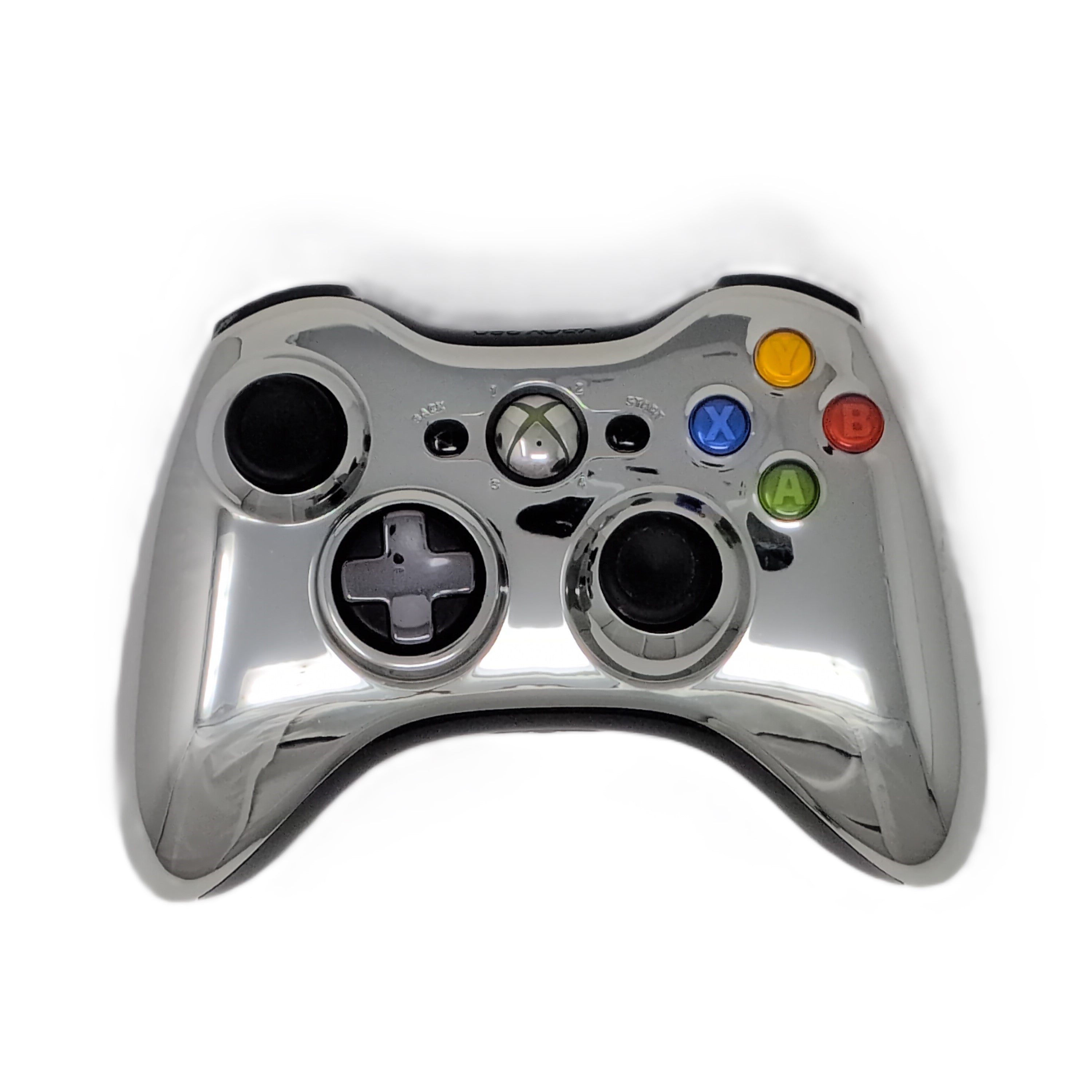 Xbox 360 Wireless Controller - Silver Chrome - Video Game Accessory - Used - CaveGamers