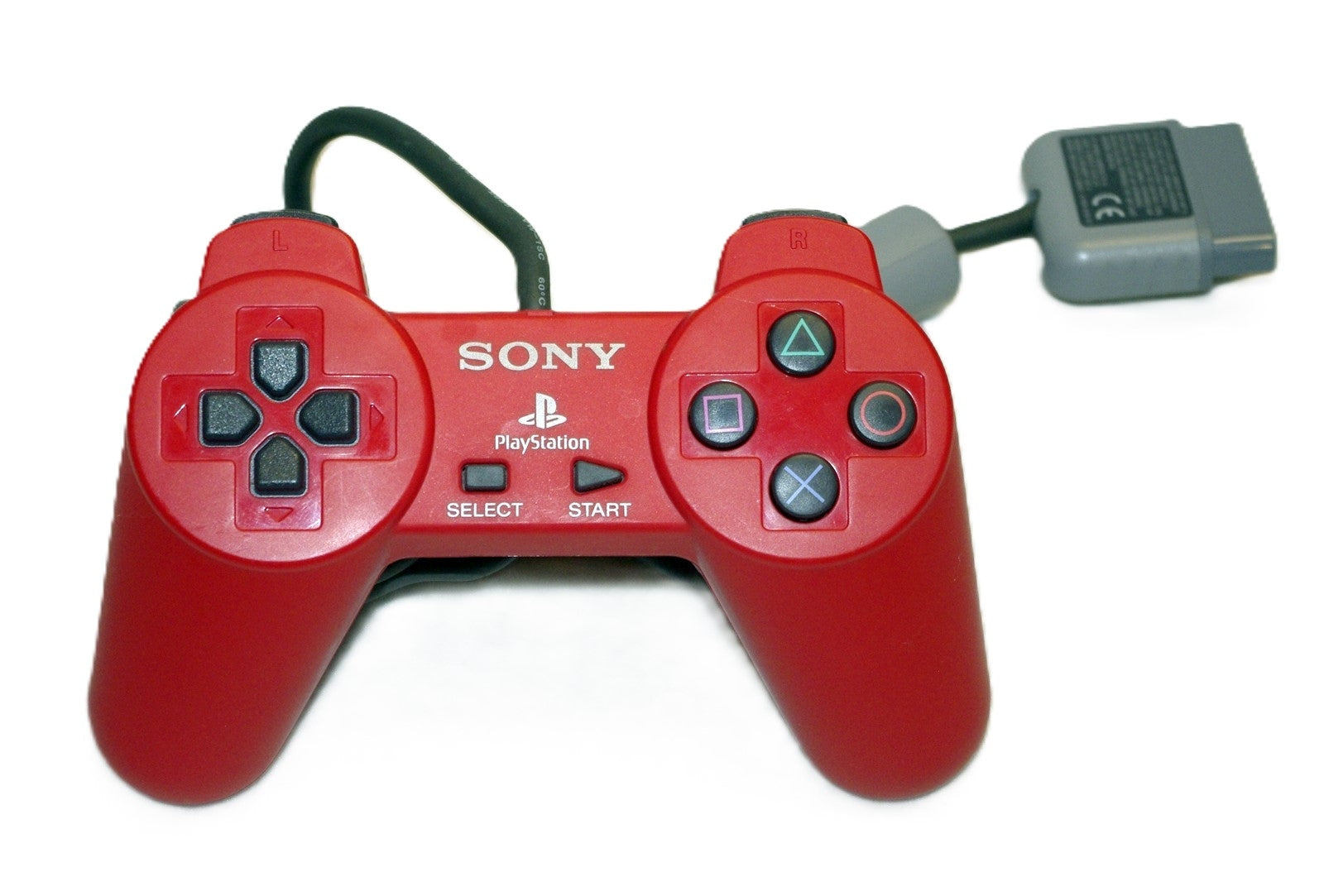 Playstation Controller (Non-Dualshock) - Red - Video Game Accessory - Used - CaveGamers - Image 2
