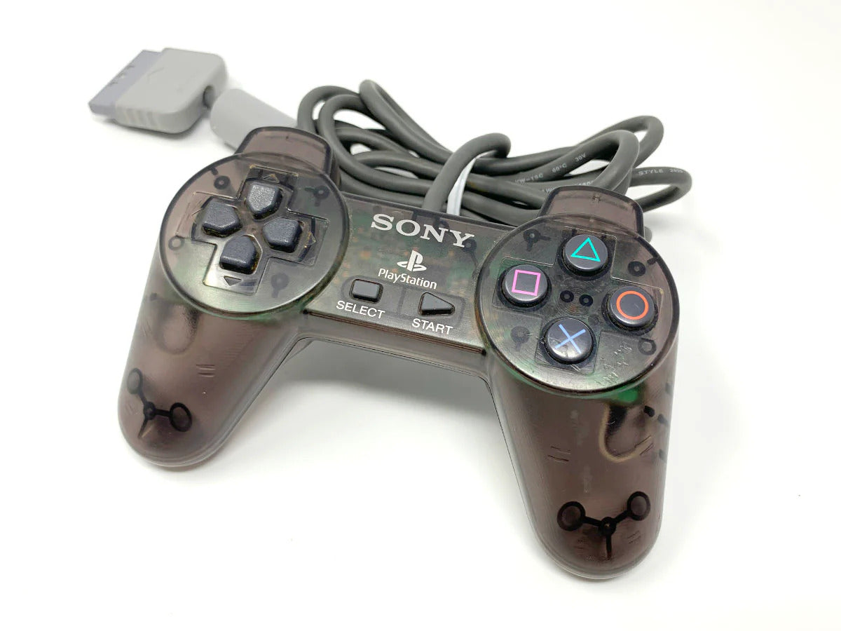 Playstation Controller (Non-Dualshock) - Clear Black - Video Game Accessory - Used - CaveGamers