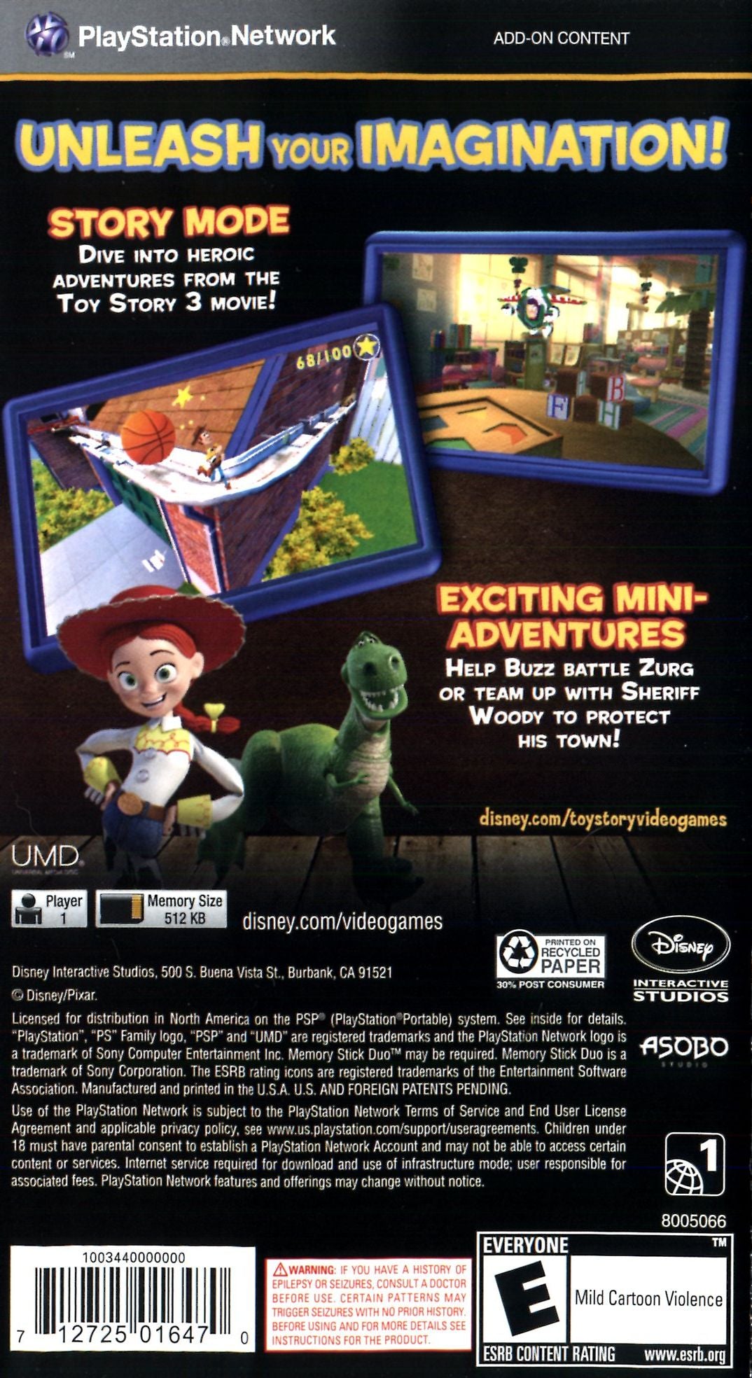 Toy Story 3 PSP - Video Game - Used - CaveGamers - Image 2