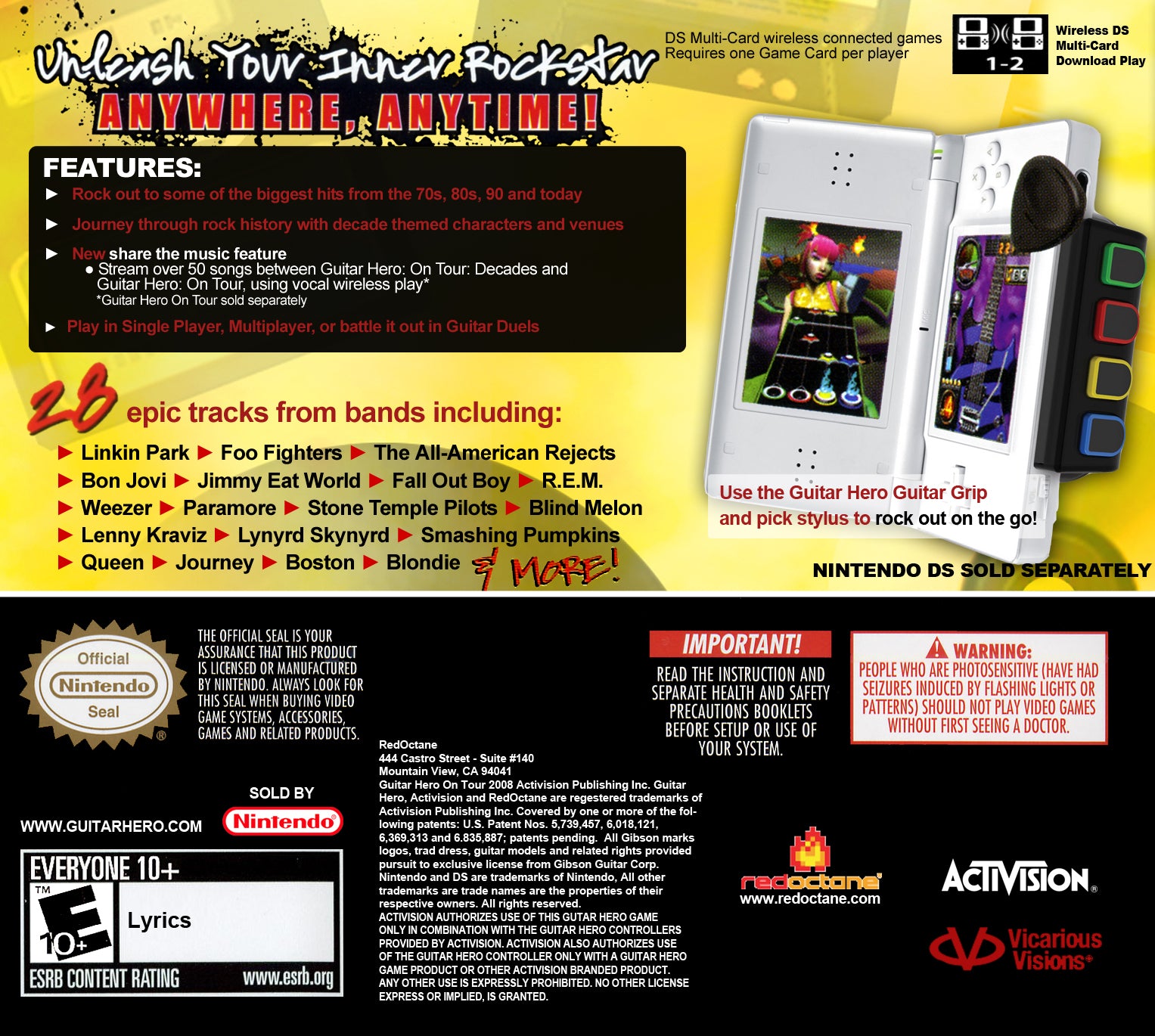 Guitar Hero: On Tour - Decades DS - Video Game - Used - CaveGamers - Image 2