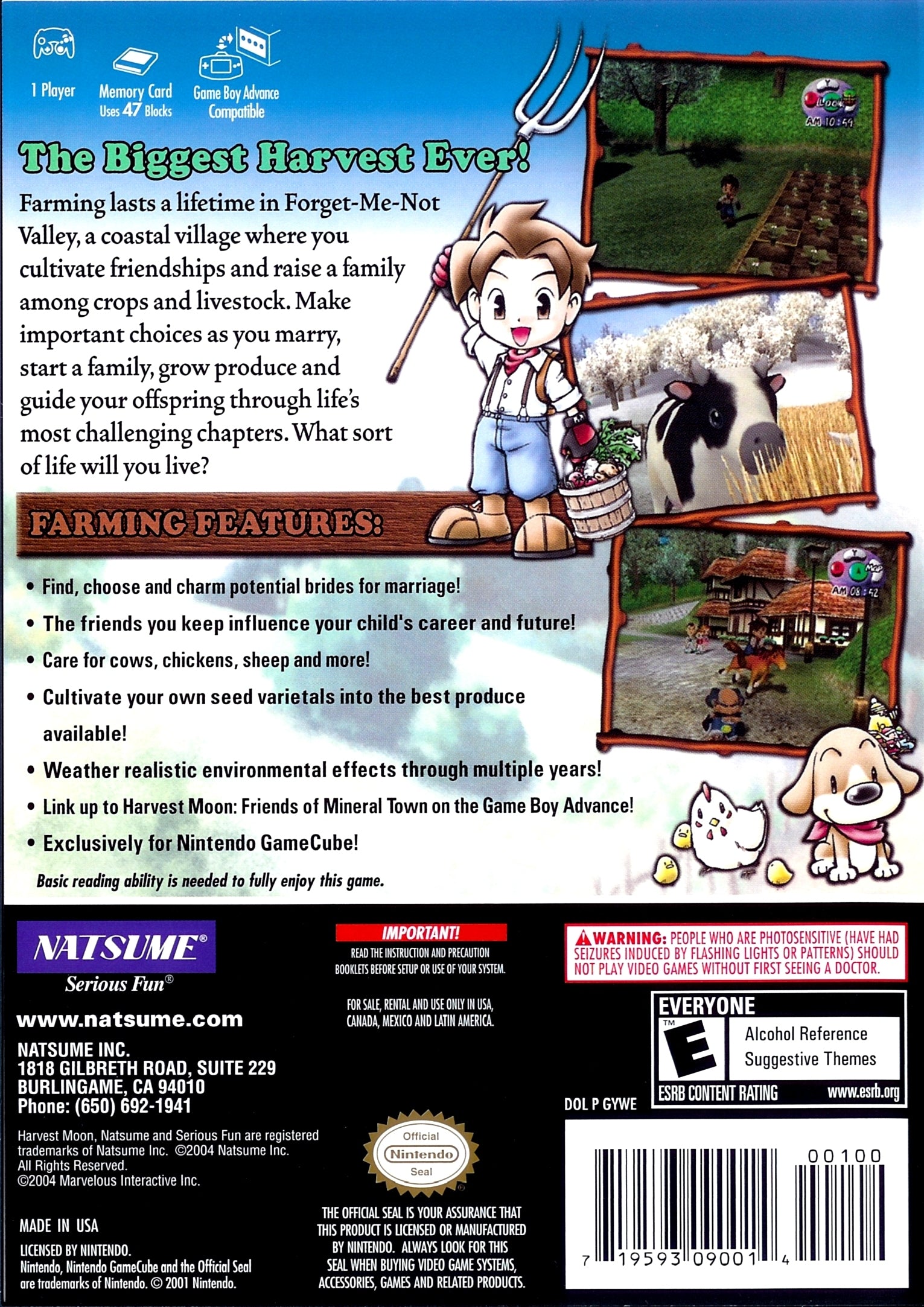 Harvest Moon: A Wonderful Life GameCube - Video Game - Used - CaveGamers - Image 2